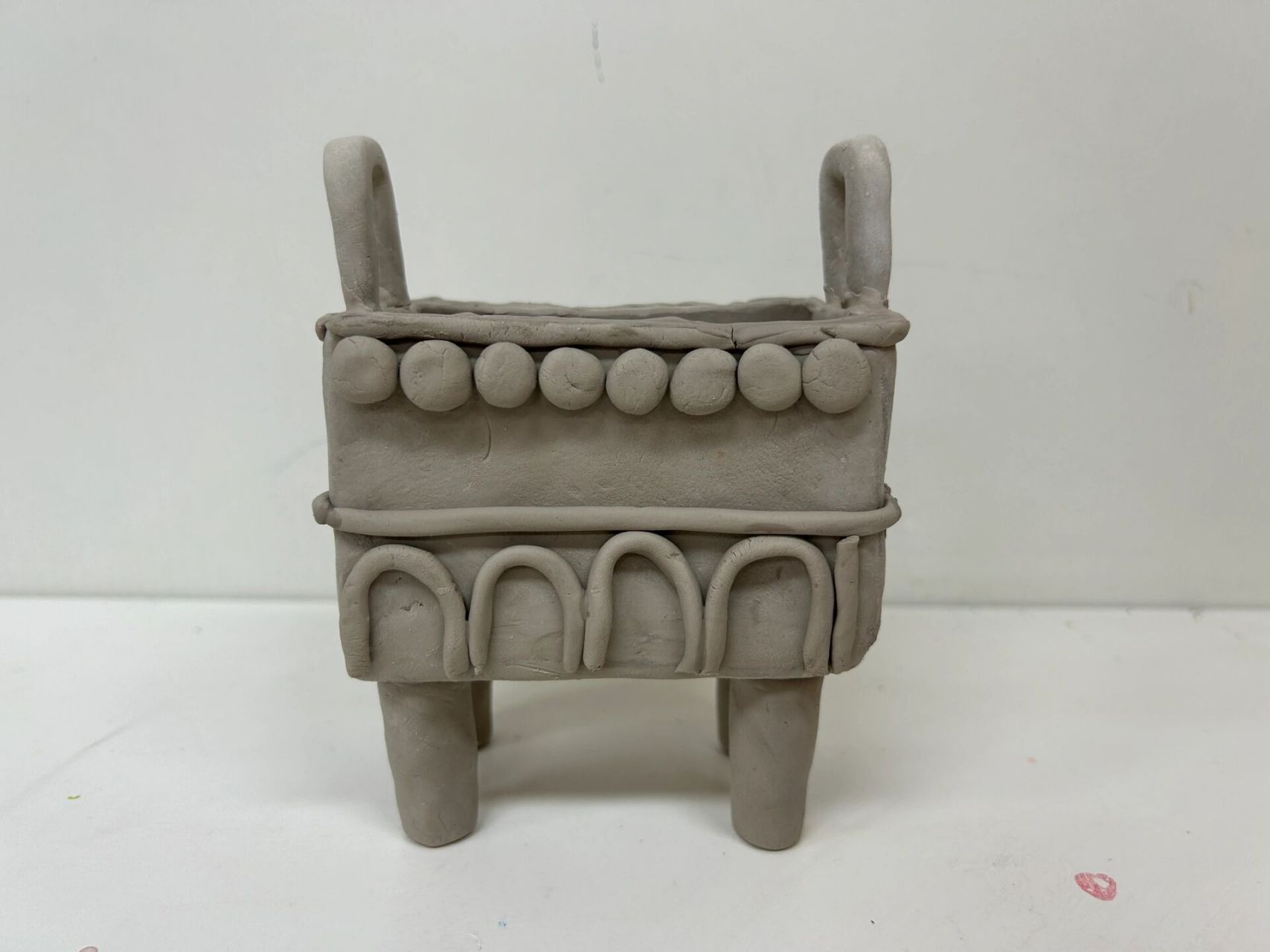 儿童陶艺 泥片成型 青铜系列之方鼎