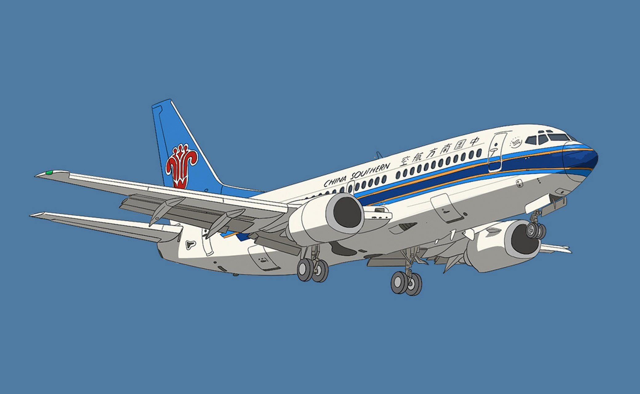 【自己画来玩】手绘飞机作品 分享自己坐过的航司与机型(2)2002年某月