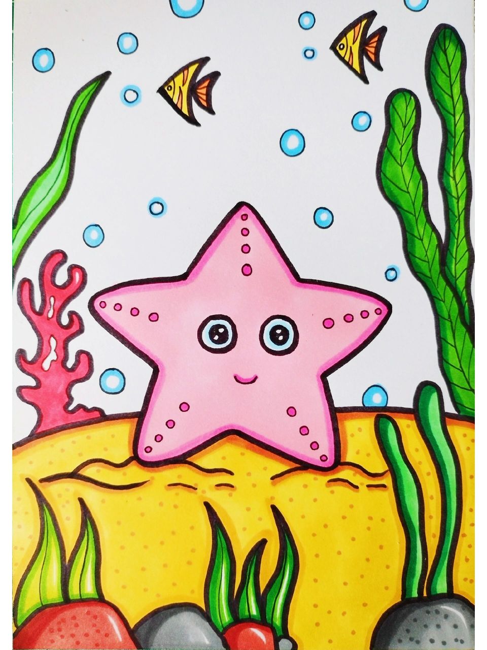《海星》简笔画 奇妙的海洋世界,可爱的小海星