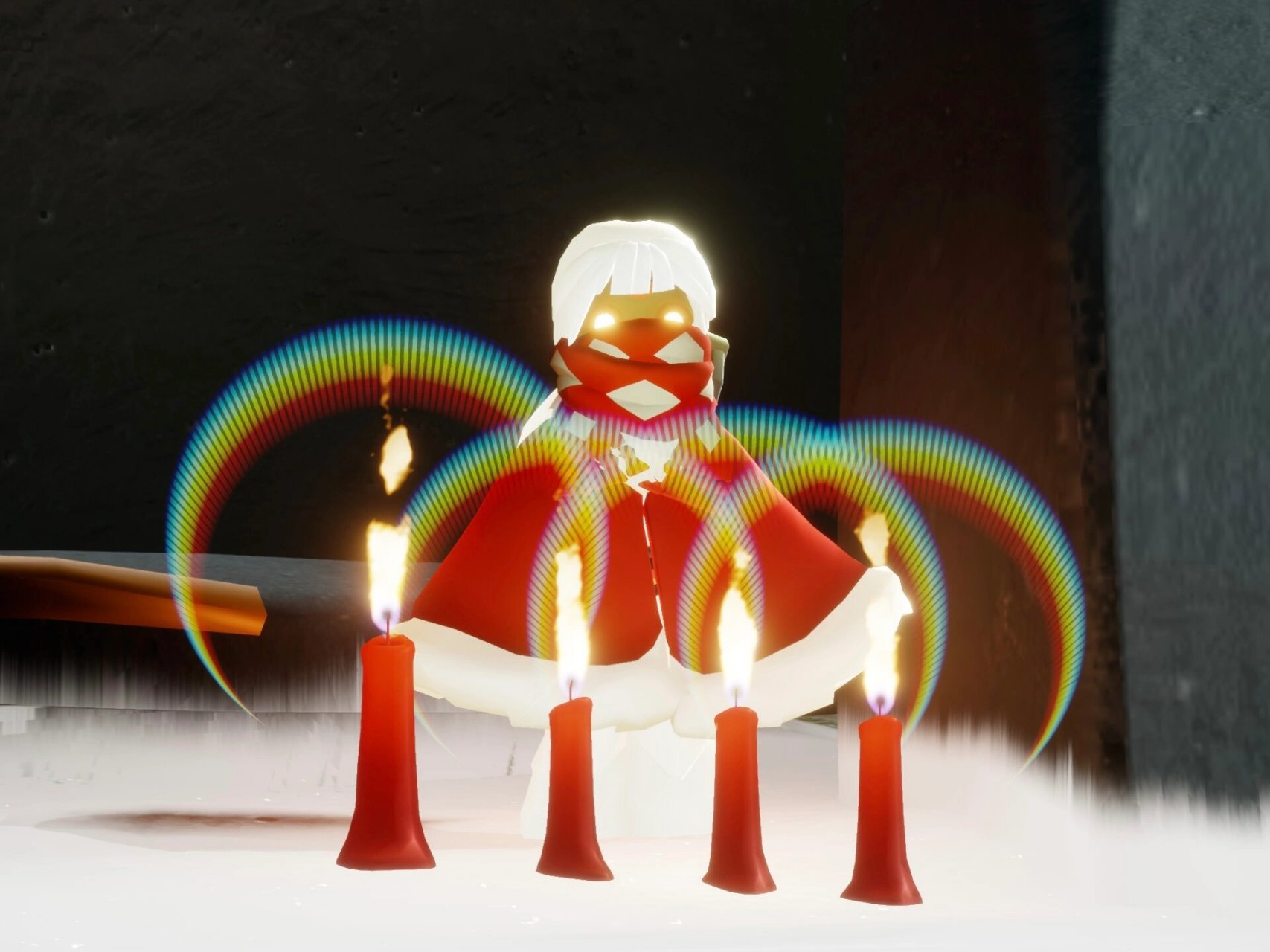 光遇圣诞节斗篷兑换 终于有衣服穿了 01围巾兑换:遇境衣柜左边有个