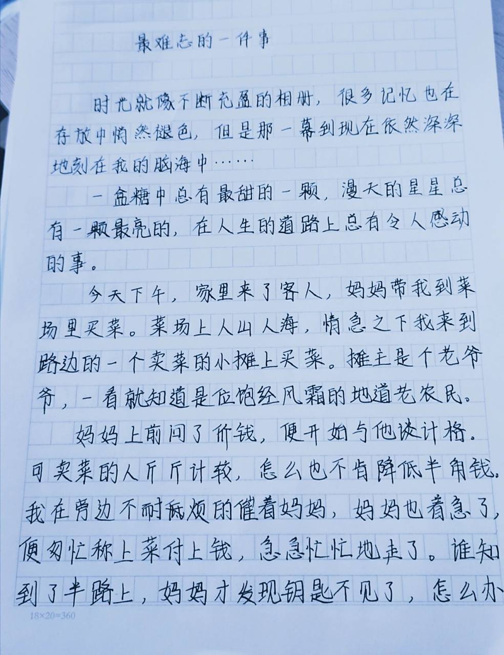 最难忘的一件事作文