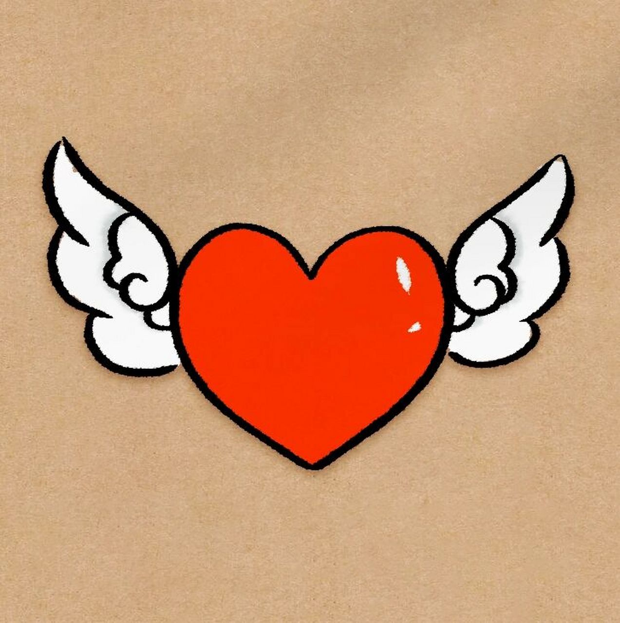 带翅膀的爱心7815简笔教程