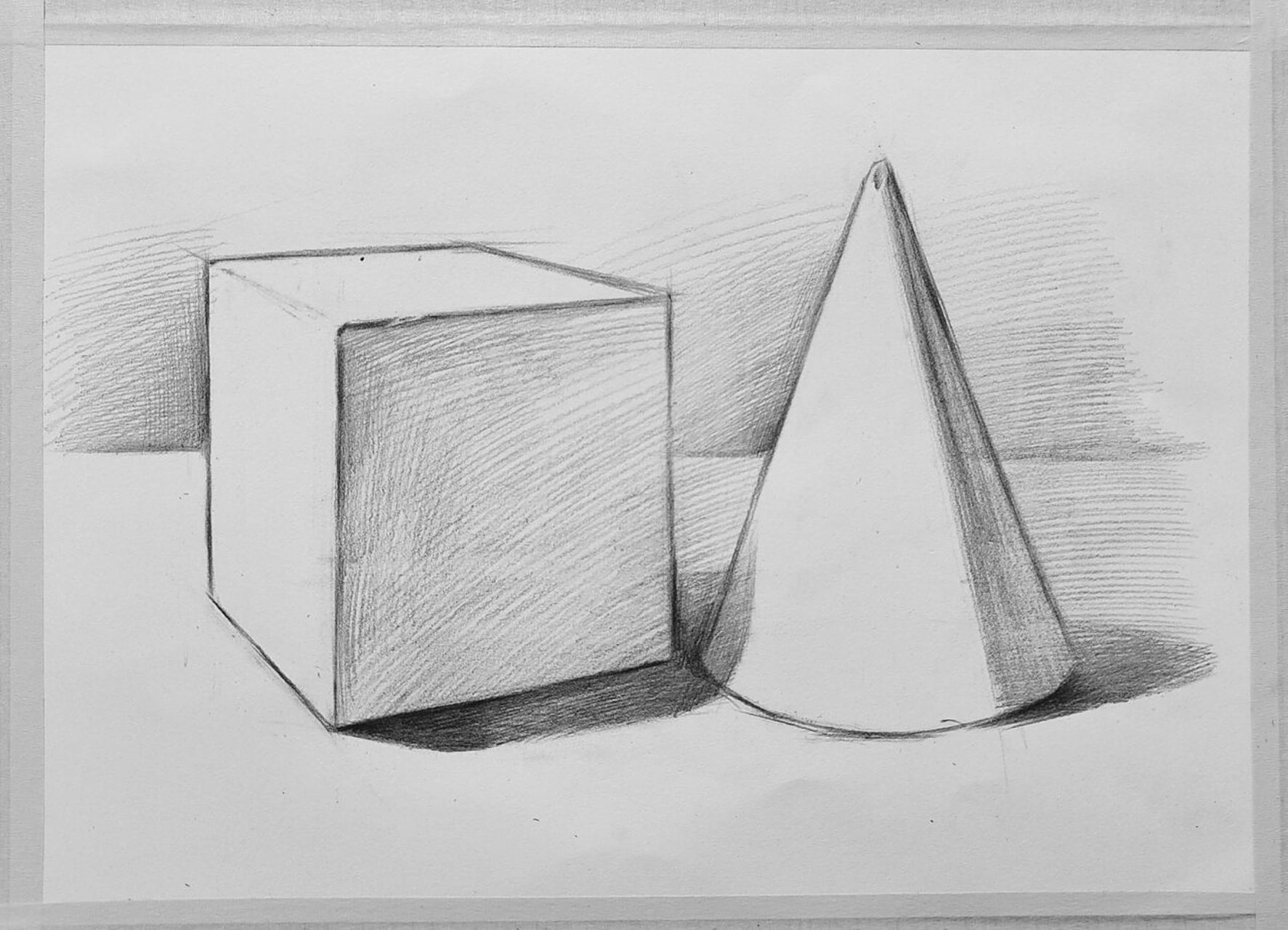 简单的素描几何体组合