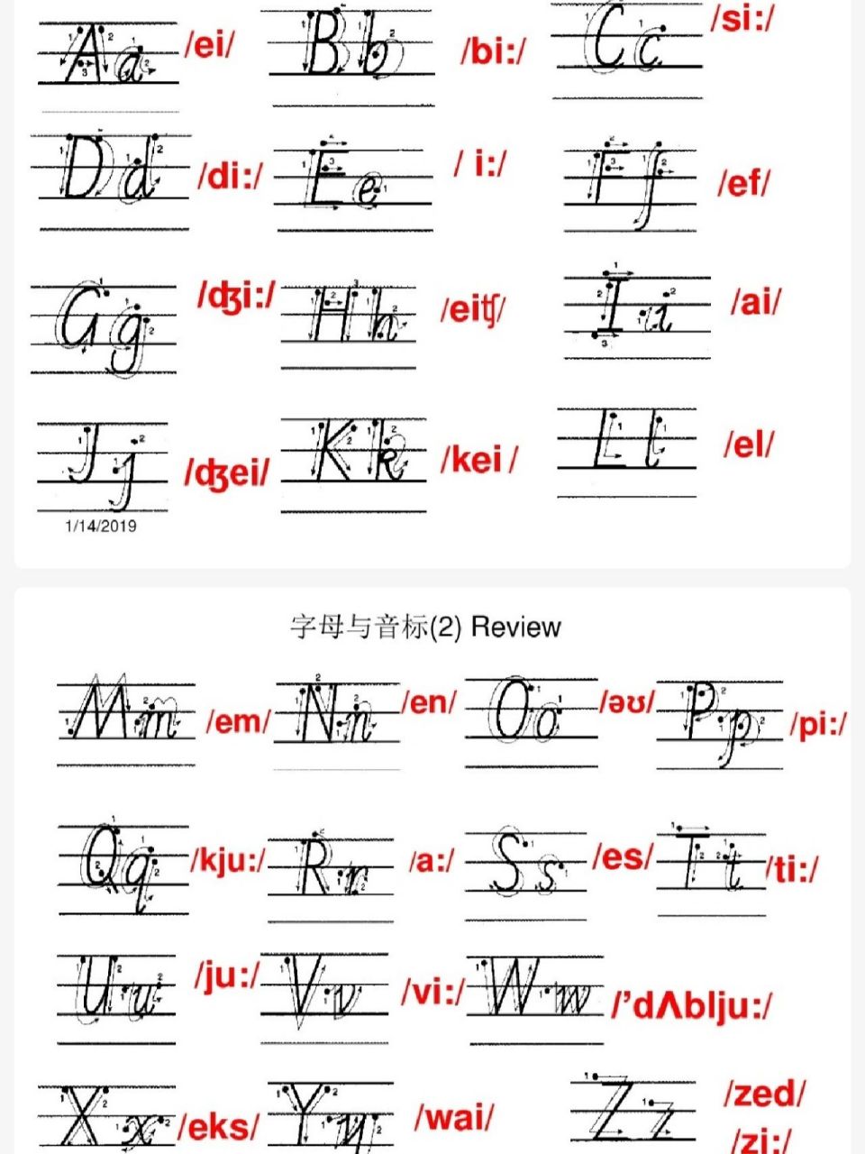 英语字母手写体有哪些图片