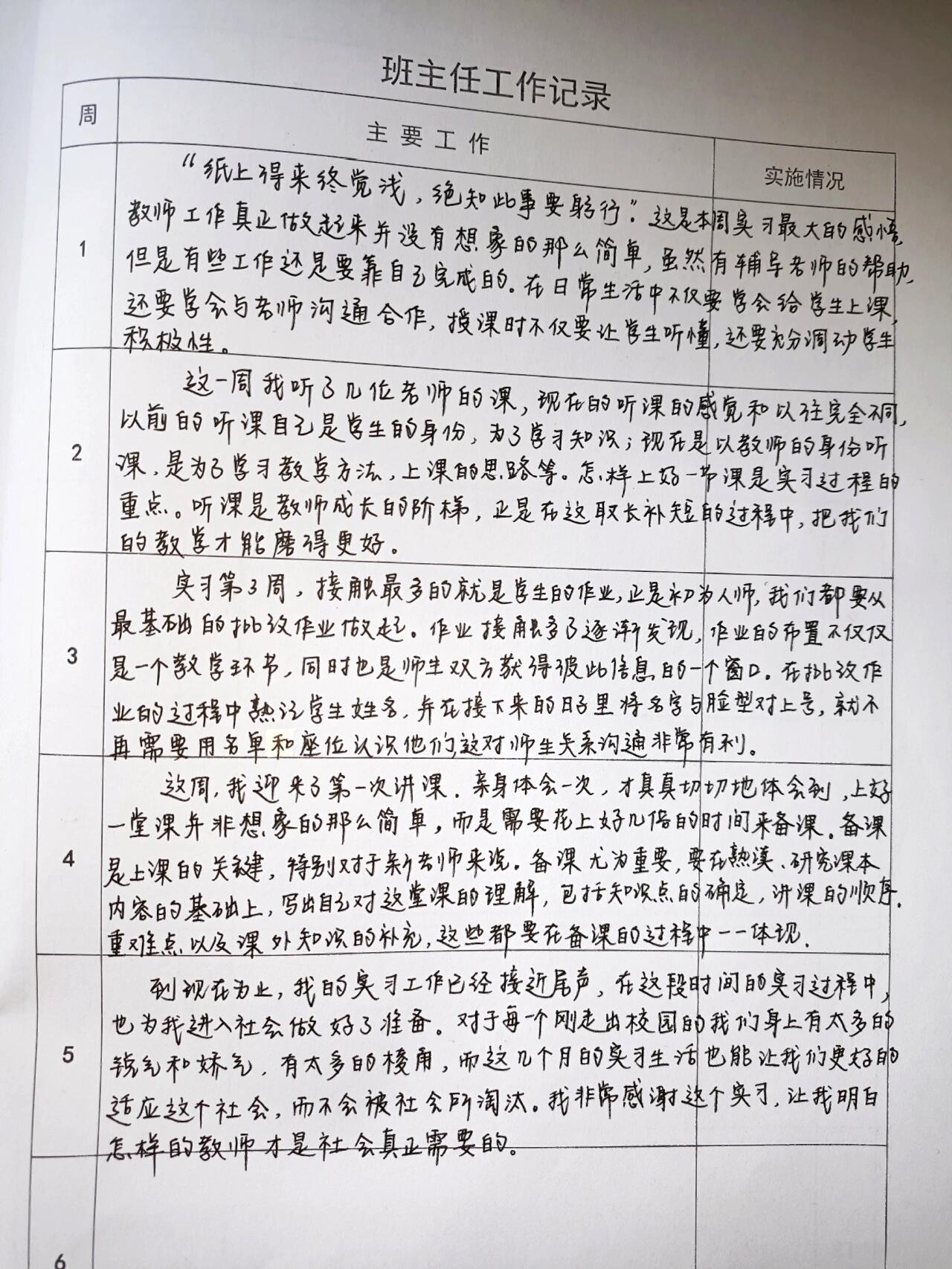 班主任工作记录