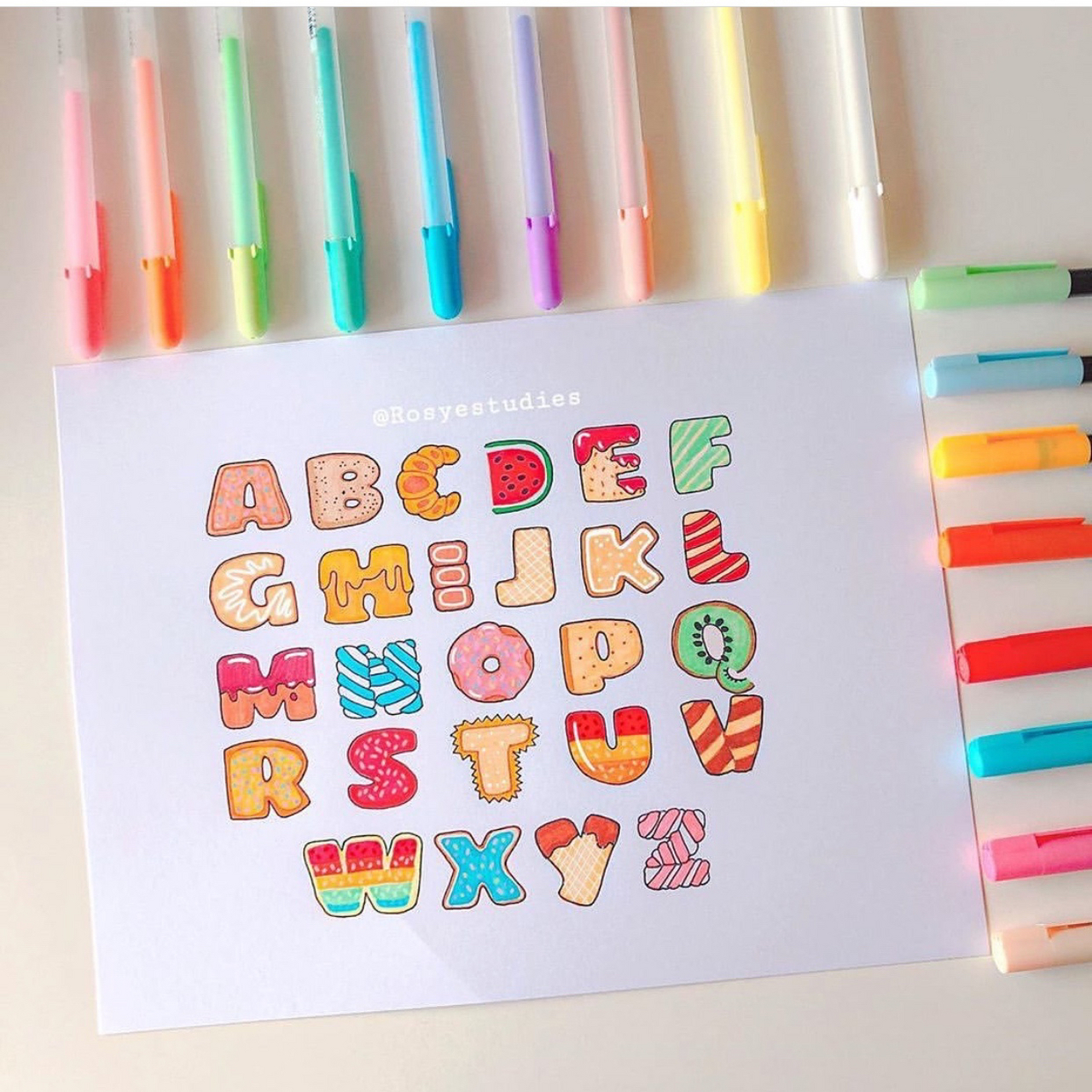 ins风简单可爱的26个英文字母画法for bujo 简单又可