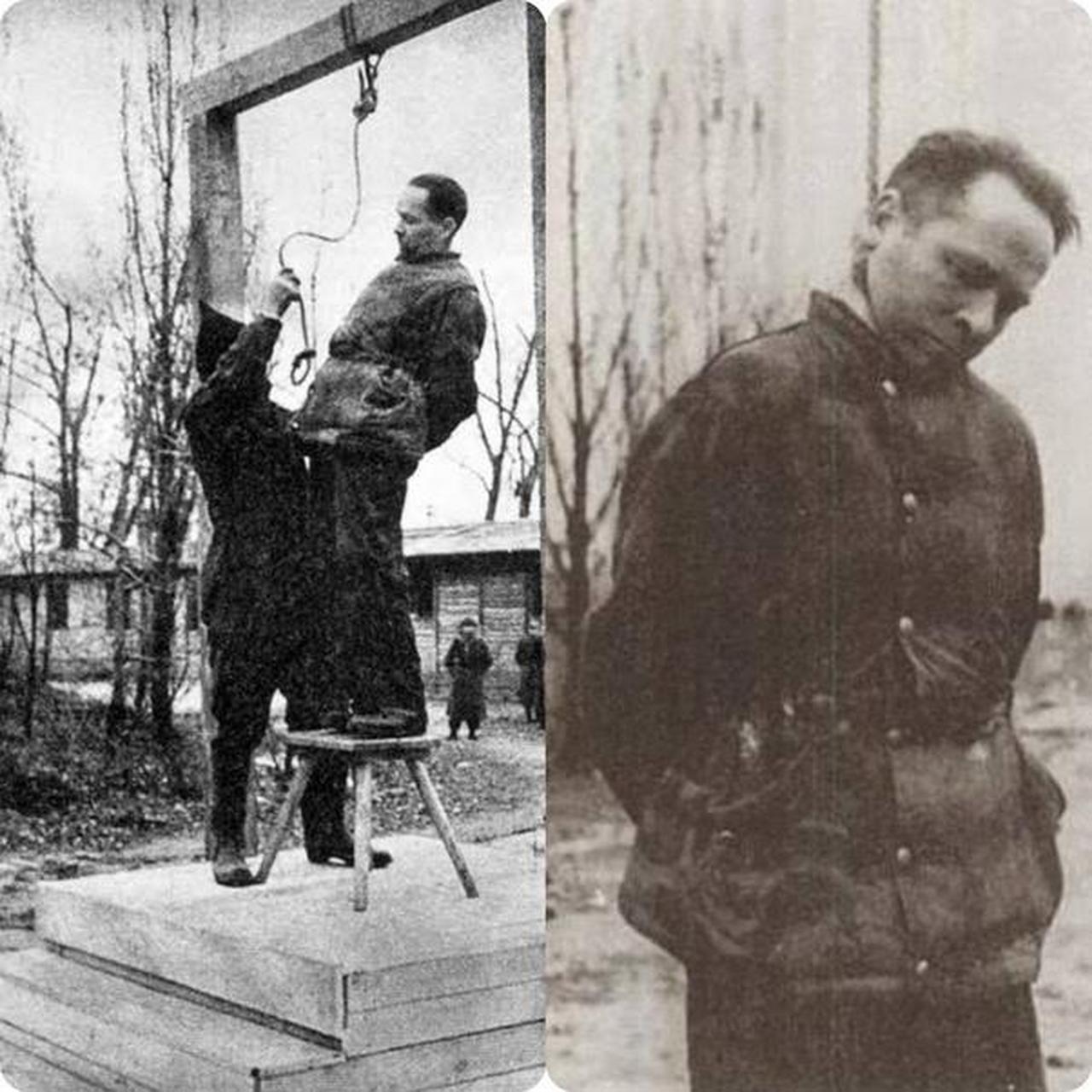 1947 年,奥斯威辛集中营的指挥官鲁道夫·霍斯在集中营的火葬场旁被