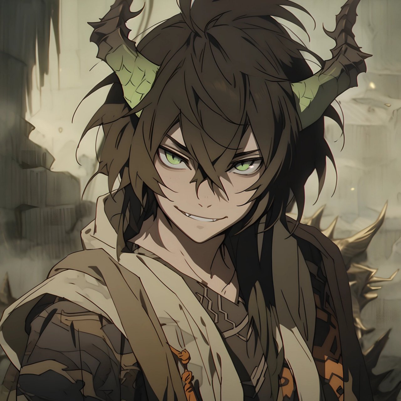 动漫头像|龙族末裔 龙角和恶魔微笑真的很配.