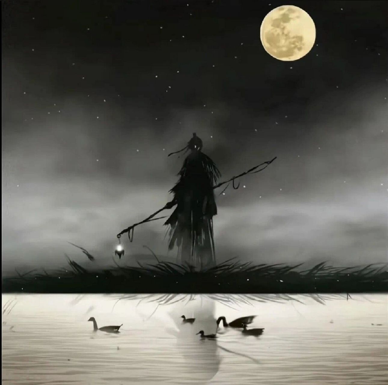 古风月影人孤独动漫头男生头像 图片为网络找图,非原创