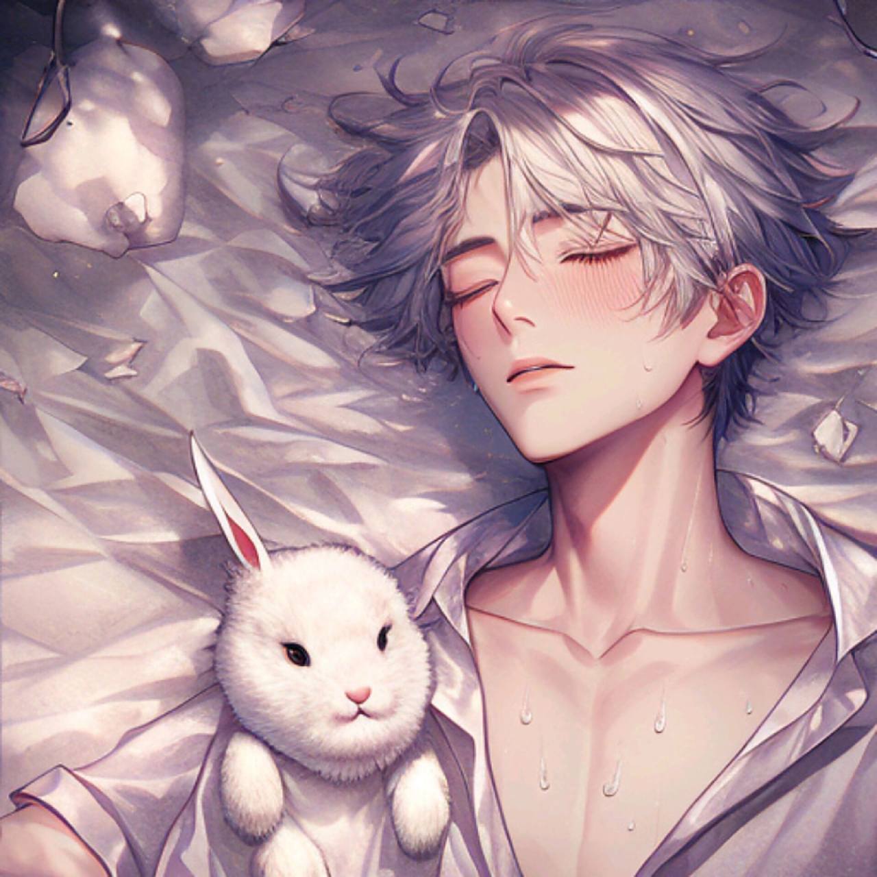 glow男头像|兔叽的梦        	 搭配音乐看图更有意境 	 兔子,蔡徐坤