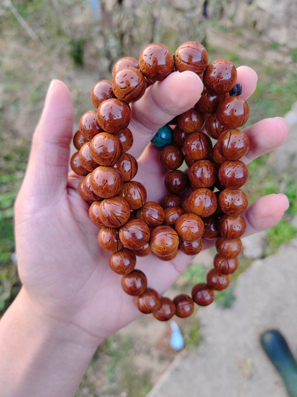 桃核脖挂108, 一年多的桃核,尺寸1.