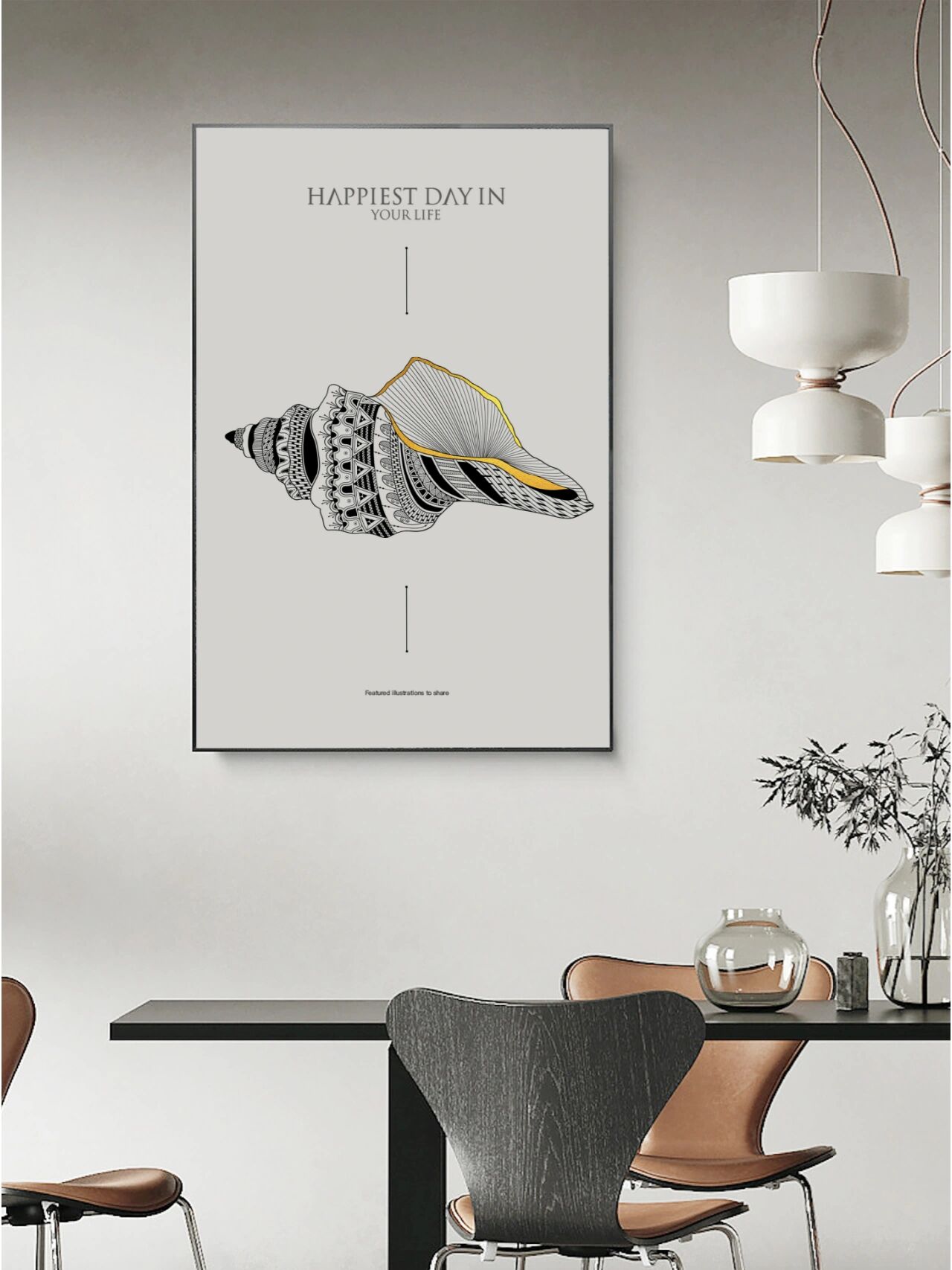 黑白装饰画--海螺(内附步骤图)  海螺的寓意是:1,永远在一起.