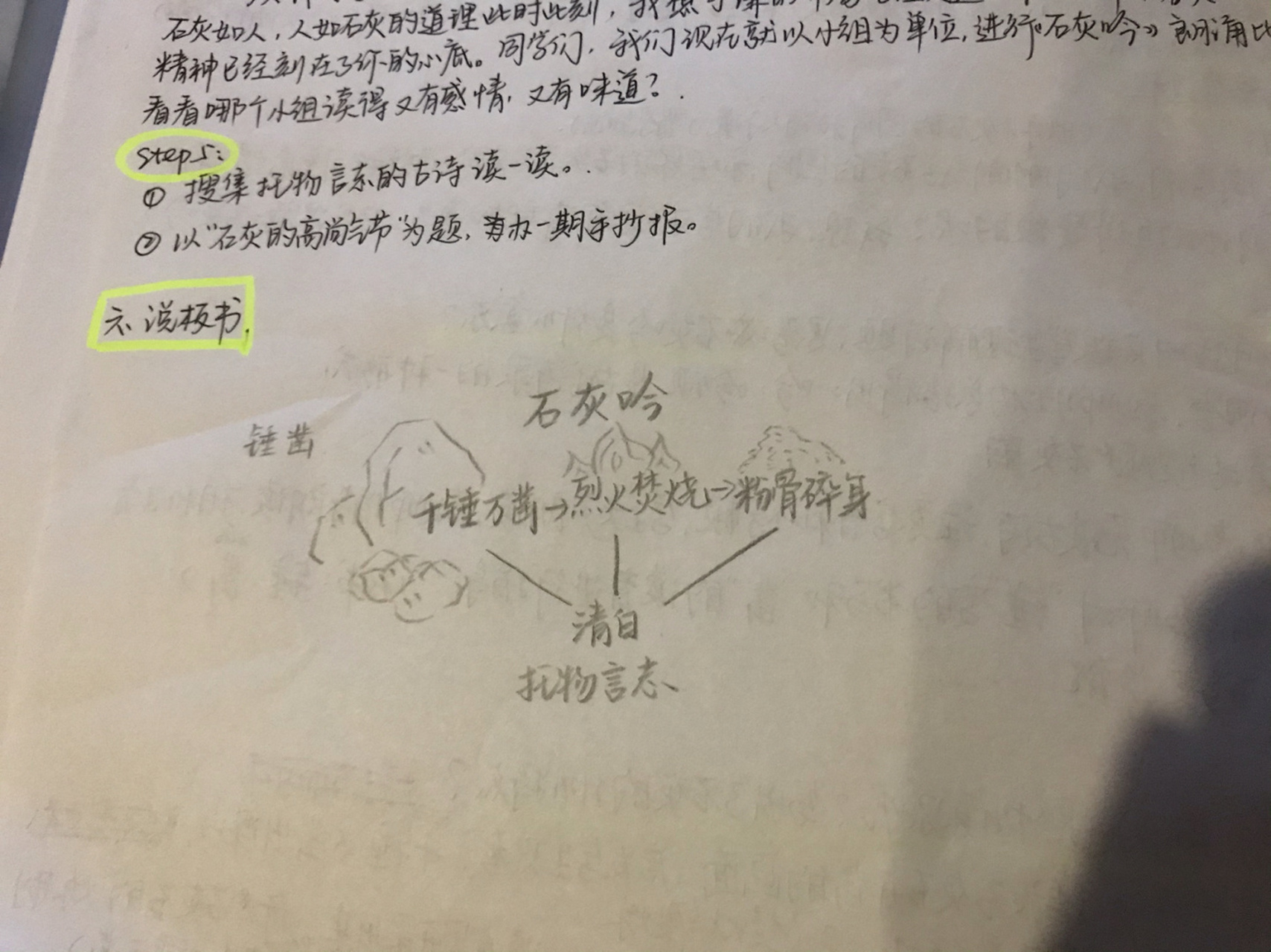 六年级下册《石灰吟》板书设计 最近消失,在准备面试94 #江西教师