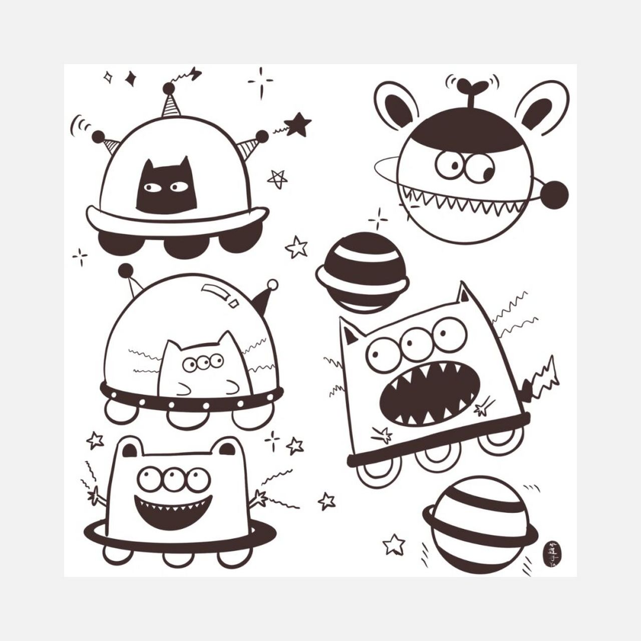 简笔画打卡 #每日一画# 探索外太空