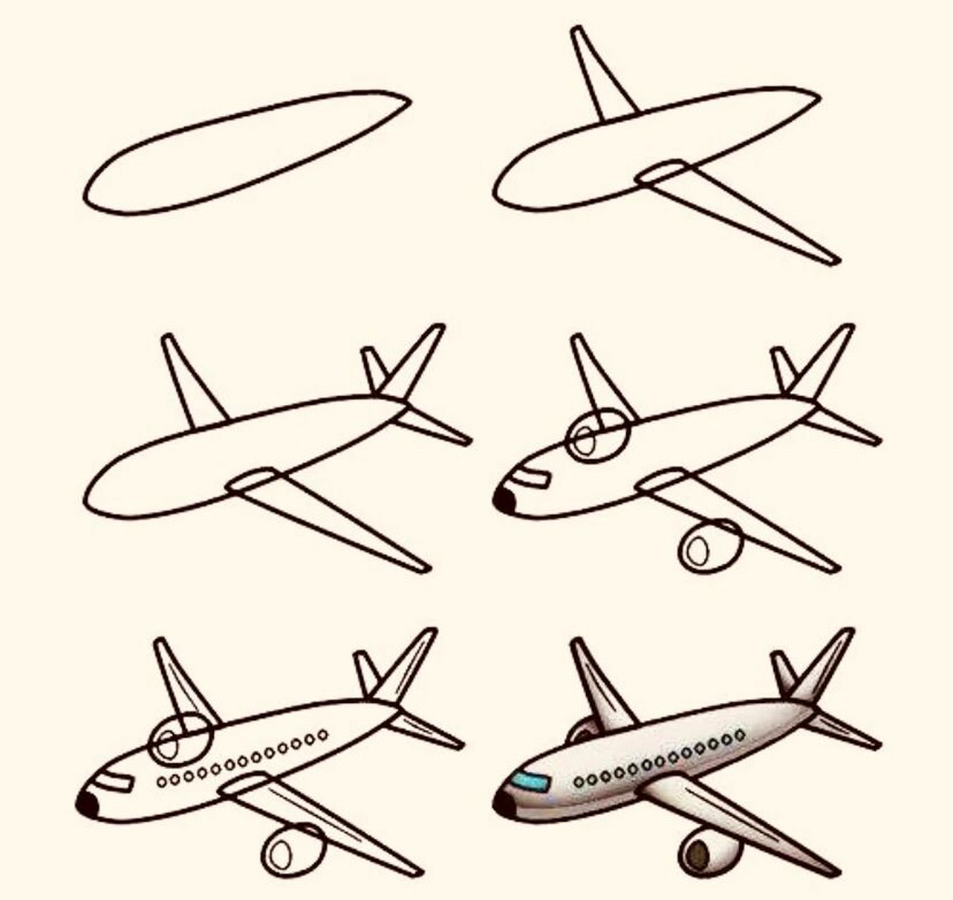 各种飞机简笔画图片