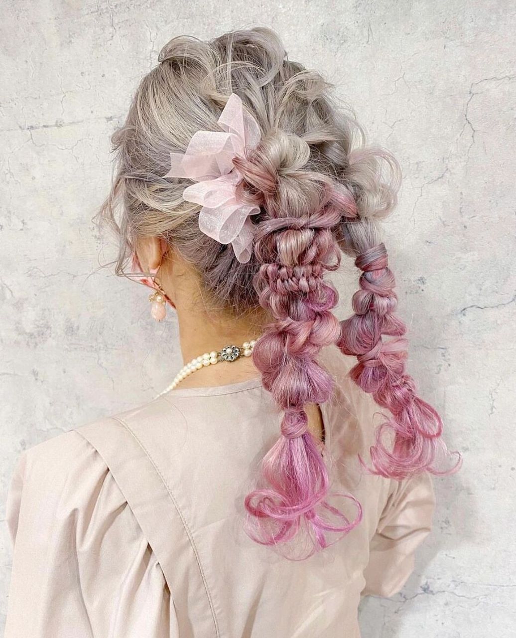 神仙双马尾麻花辫编发造型78超可爱发色发型 编发欣赏98 不同发色