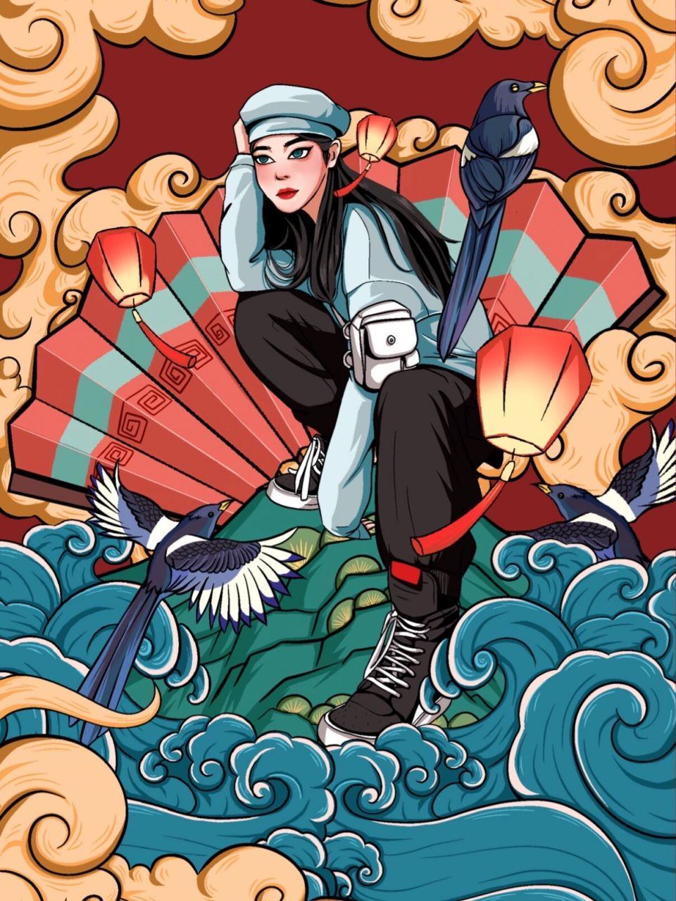 你会喜欢这样的国潮风插画吗?