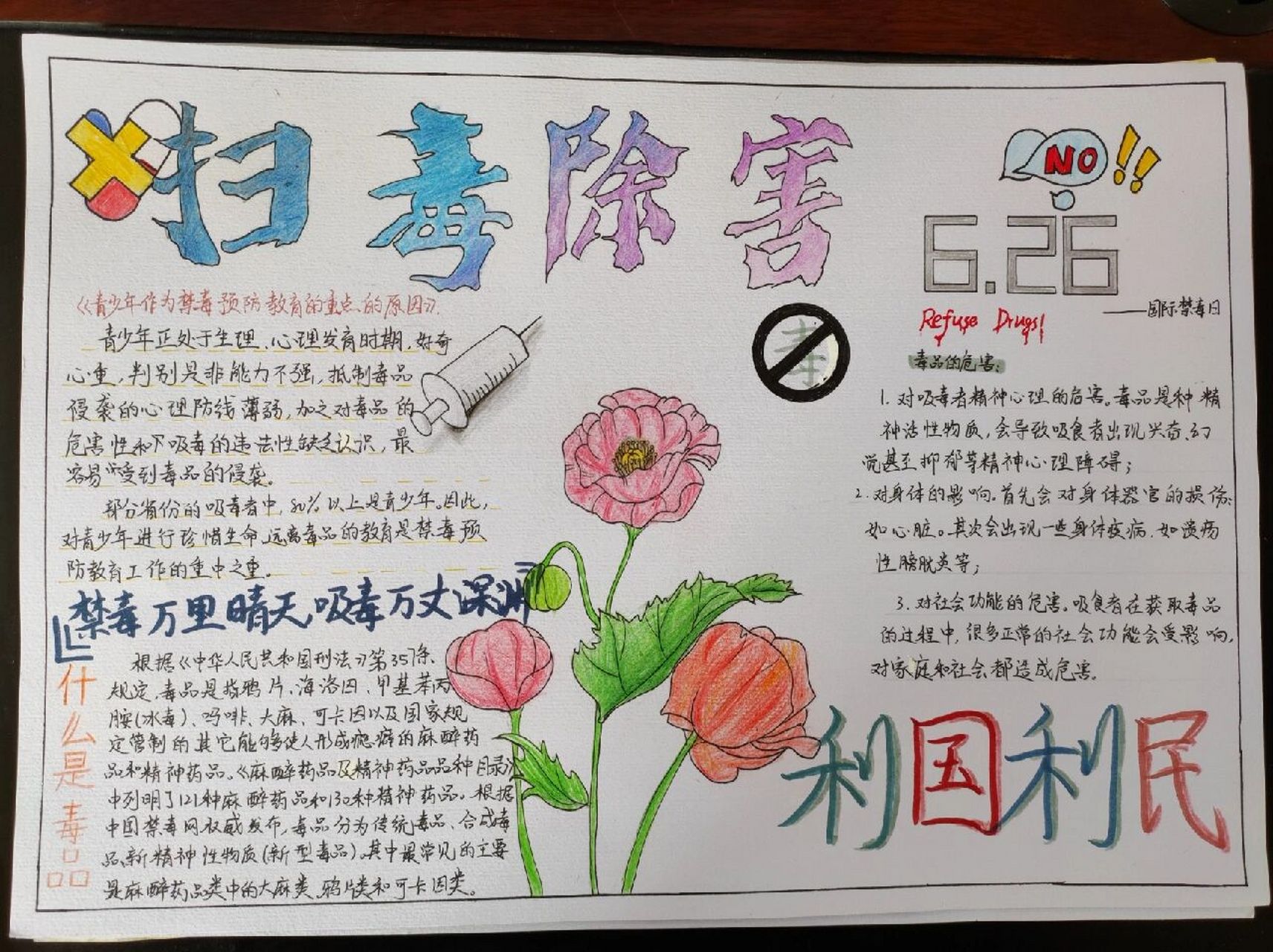 国际禁毒日手抄报文字图片