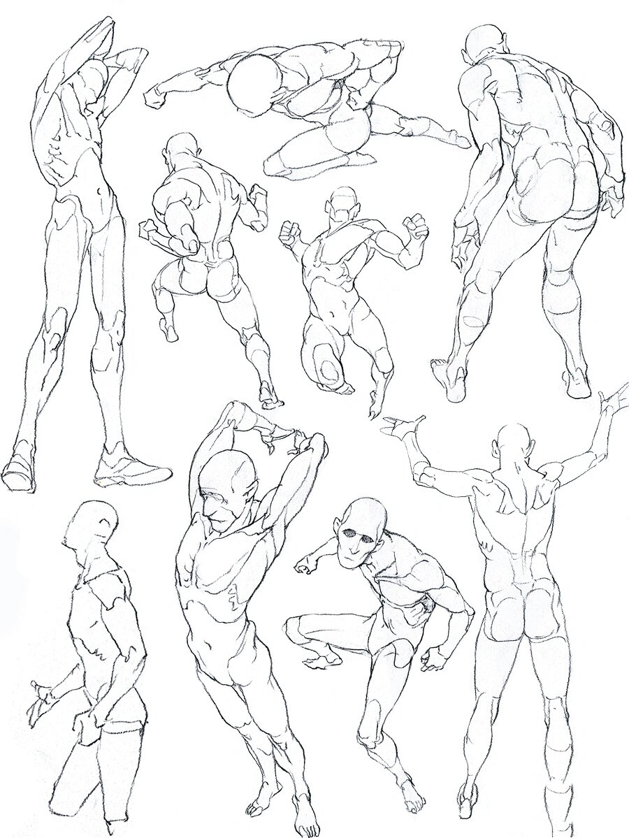 人体动态结构绘制2 纸笔手绘.