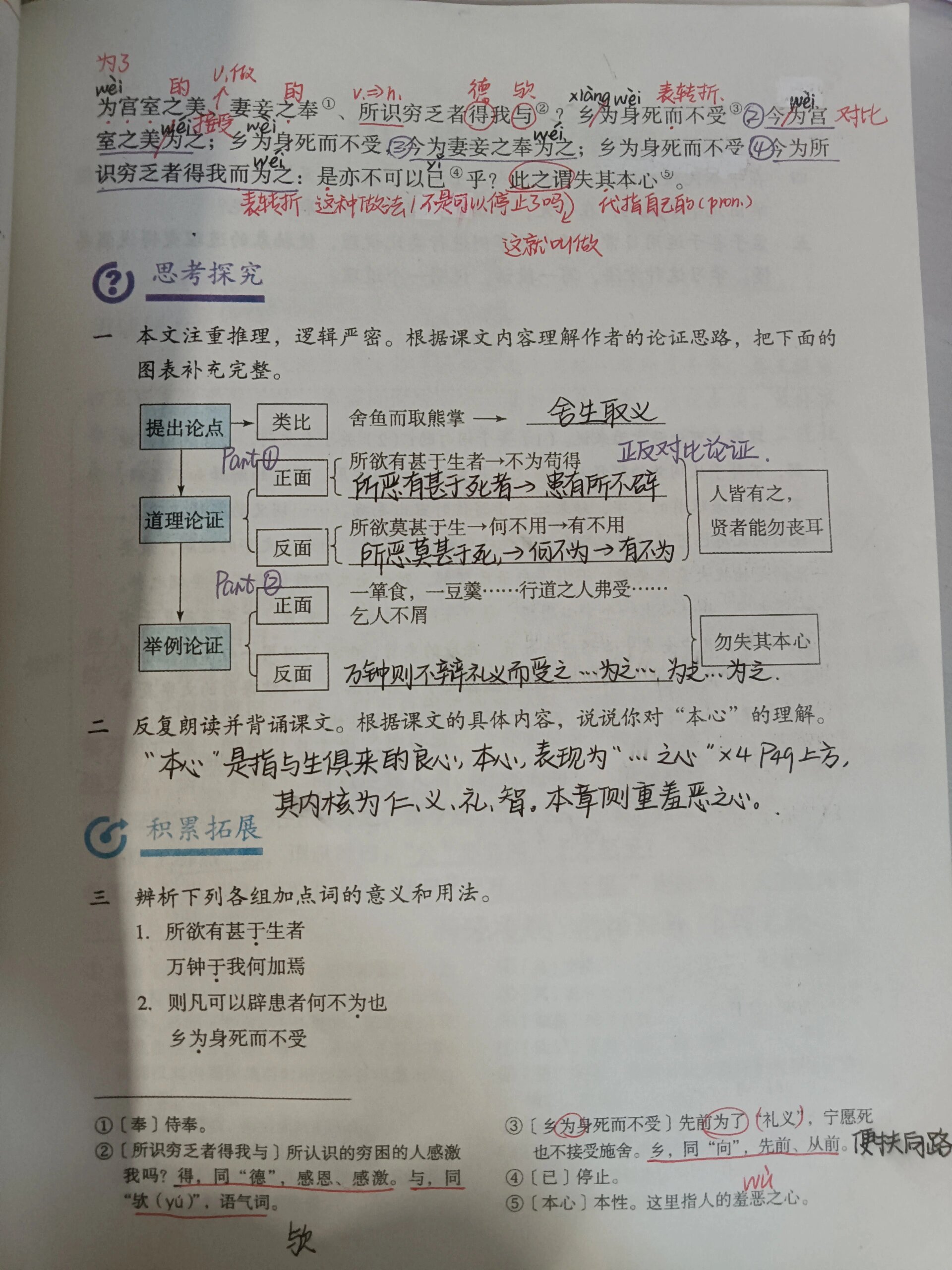 鱼我所欲也原文及注释图片