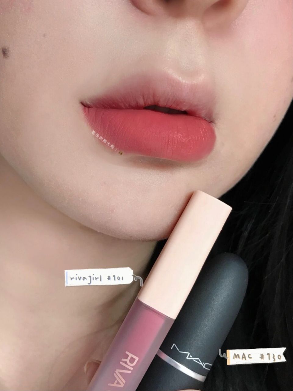 这波是mac 930的成膜版7099烟粉豆沙唇 烟粉豆沙唇釉真好看!