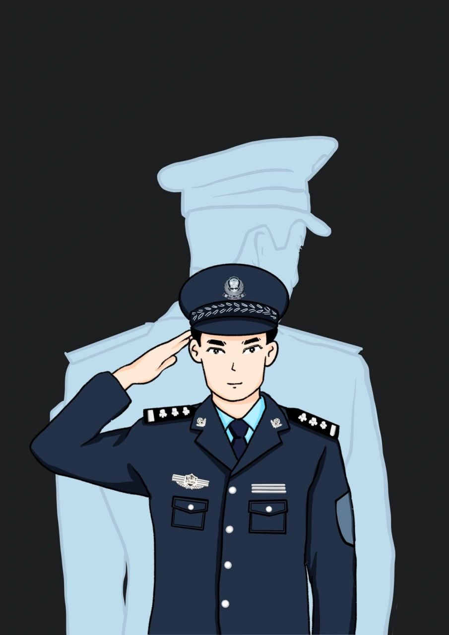 警察蜀黍壁纸已画好 查收 后来走在大街上看到的很多背影都像你