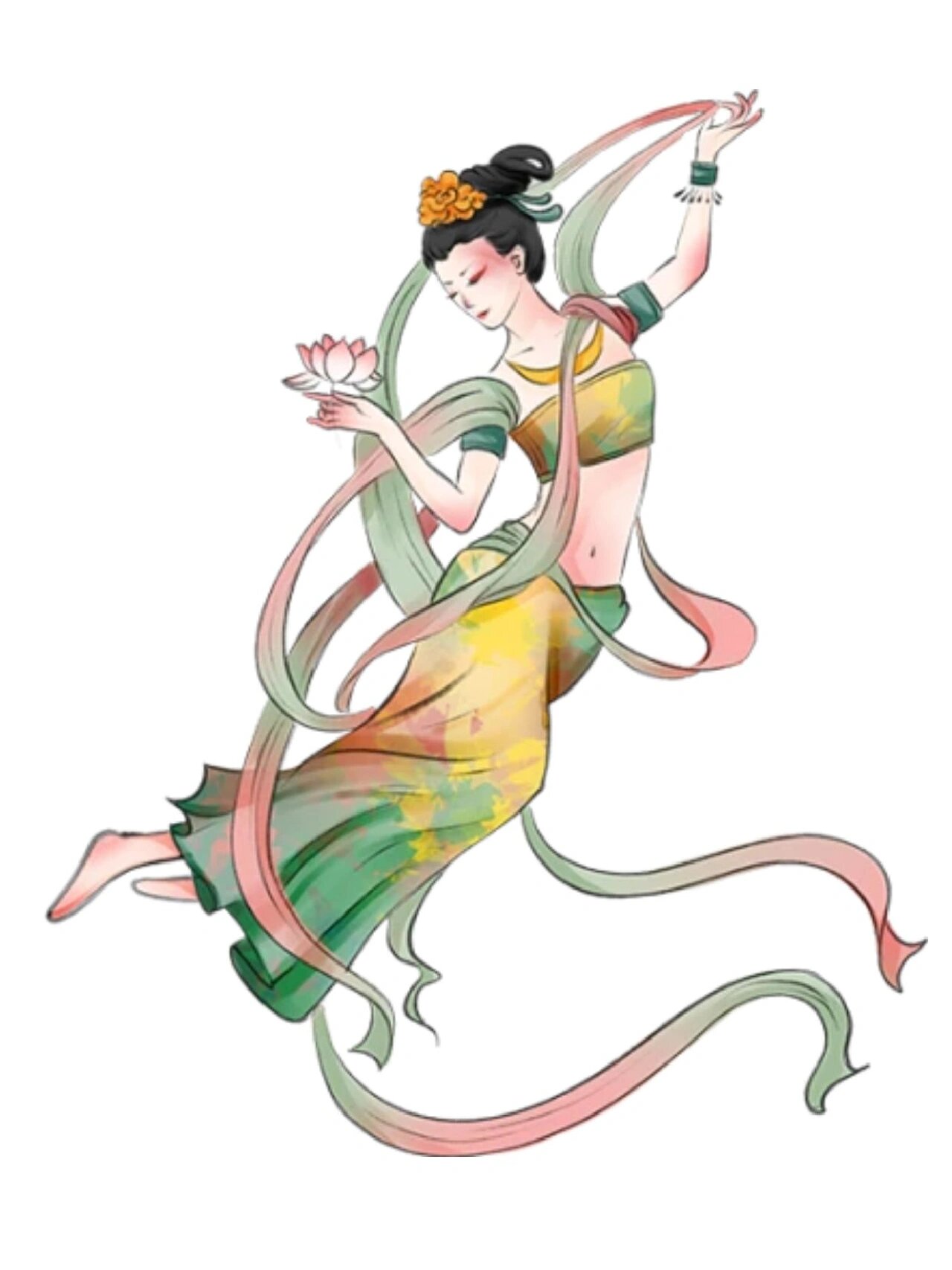 免抠素材🌻国潮敦煌人物飞天仙女免扣素材 嗨~们 今天分享一组敦煌