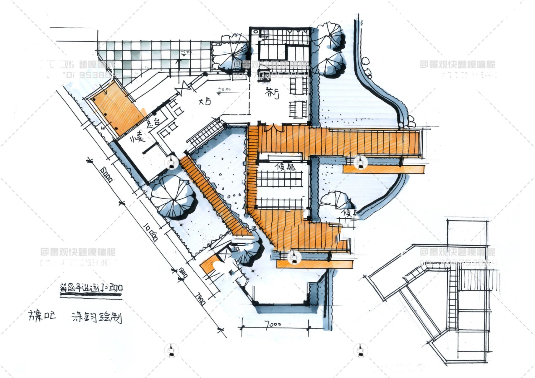 建筑快题(以2020南林为例) 【园林建筑2小时复试——游船码头设计】