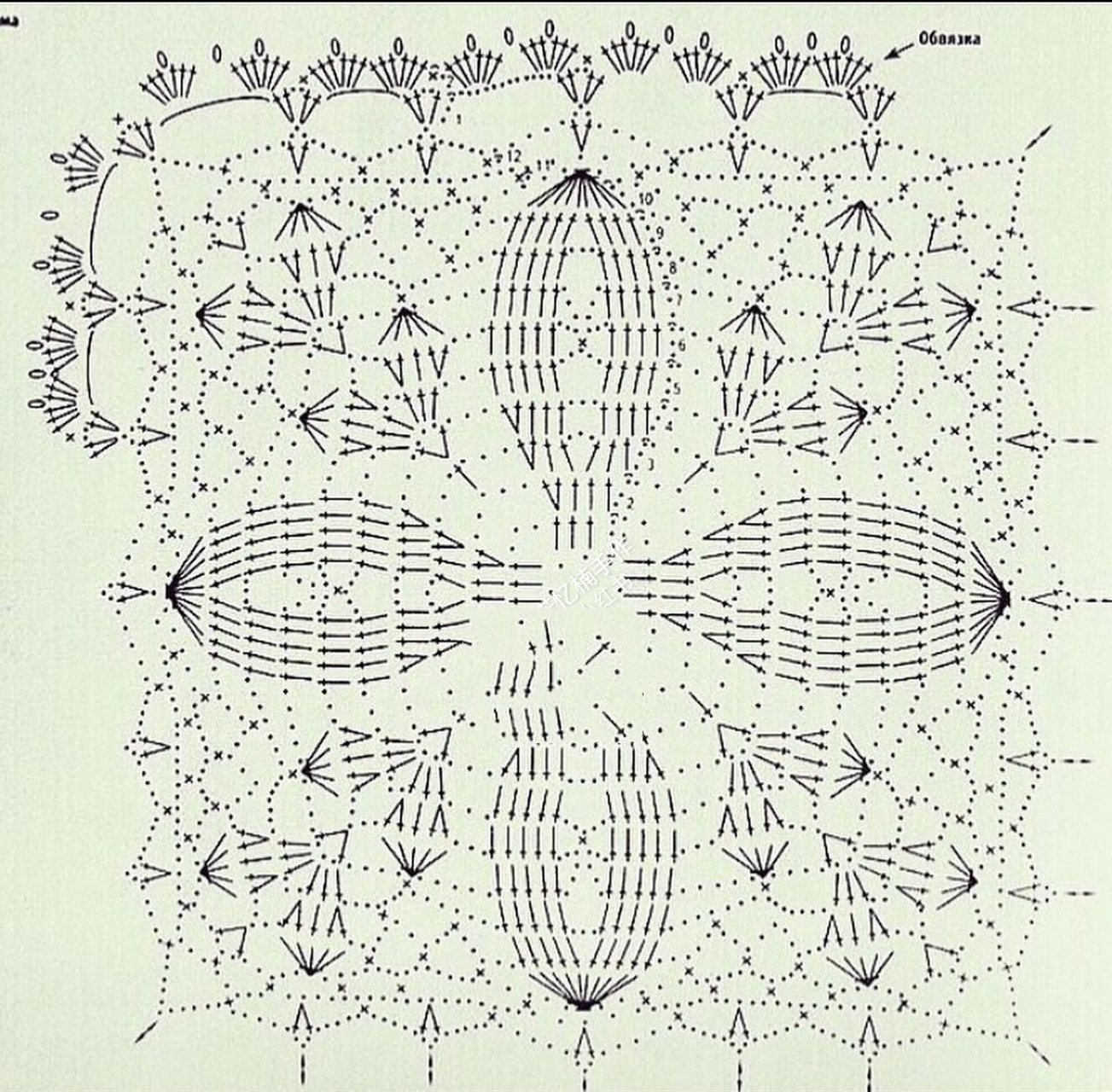 钩编桌布|方形蕾丝桌布(附图解) 2021年的第一次分享,祝大家新年快乐