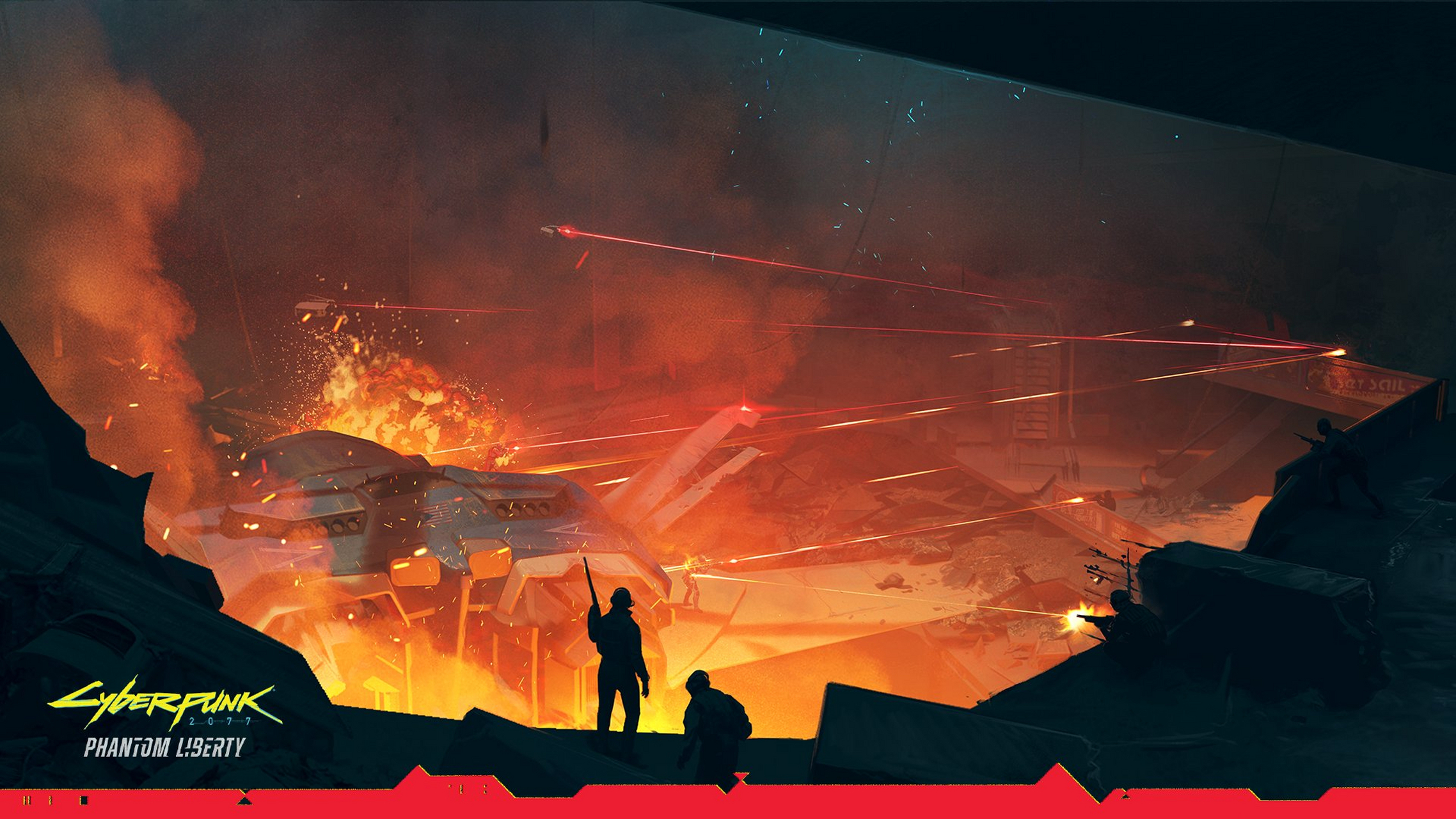 《赛博朋克2077》发布资料片"往日之影"游戏概念图,"欢迎来到狗镇