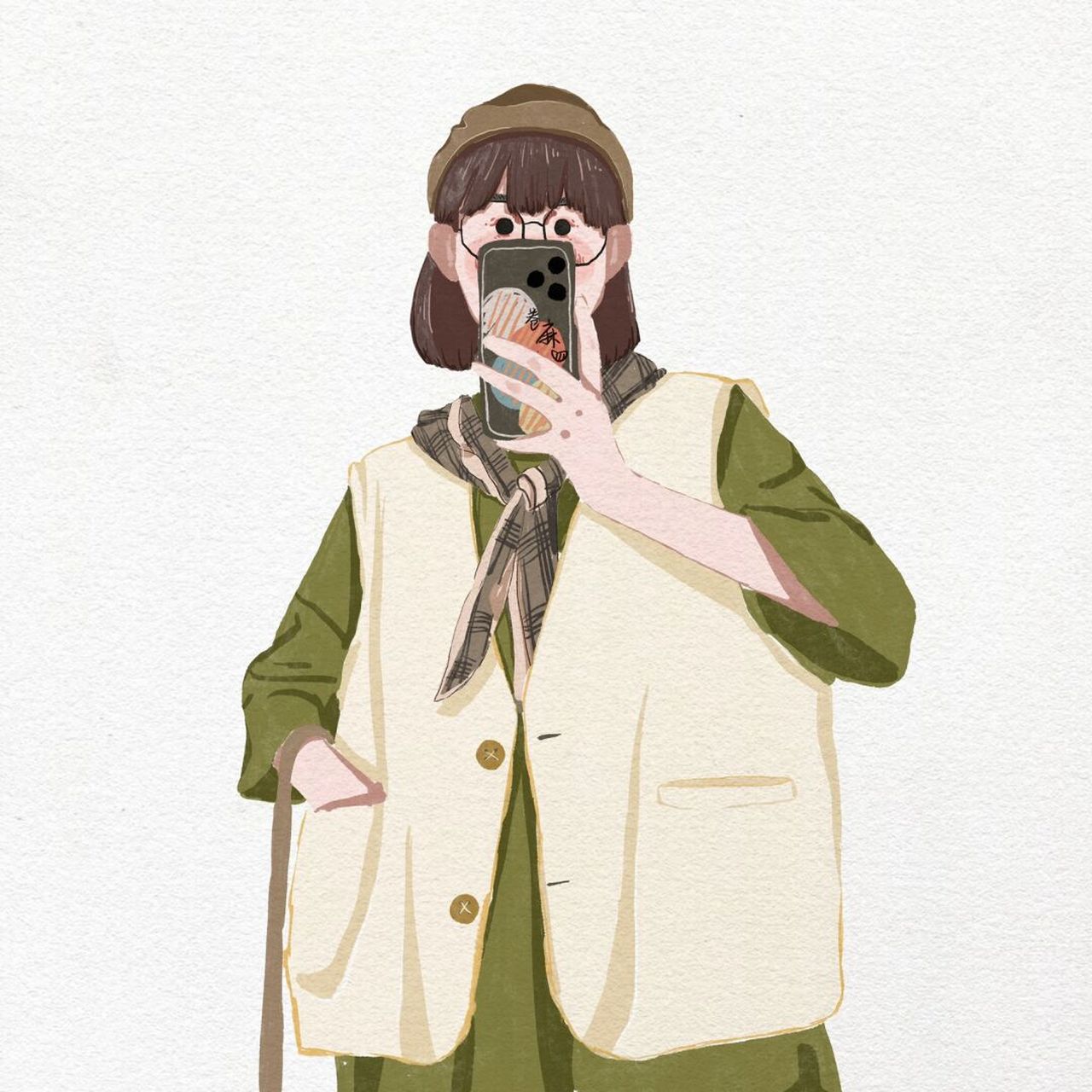 插画 | 头像 |知足且上进,温柔而坚定 图片可做个人头像,个人壁纸