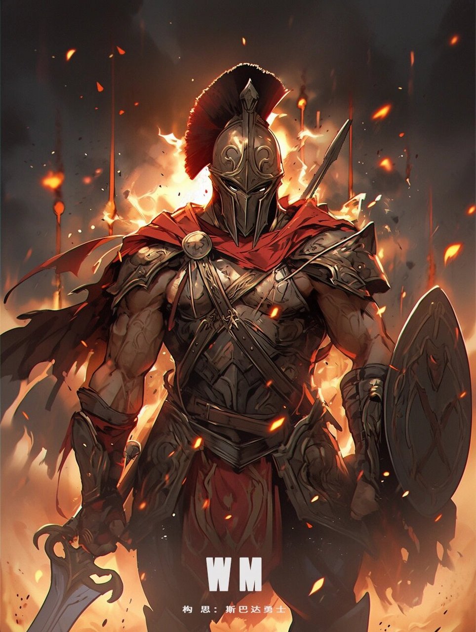 铁血勇者的传奇 #画画的日常# #插画# #壁纸# #原画# #斯巴达