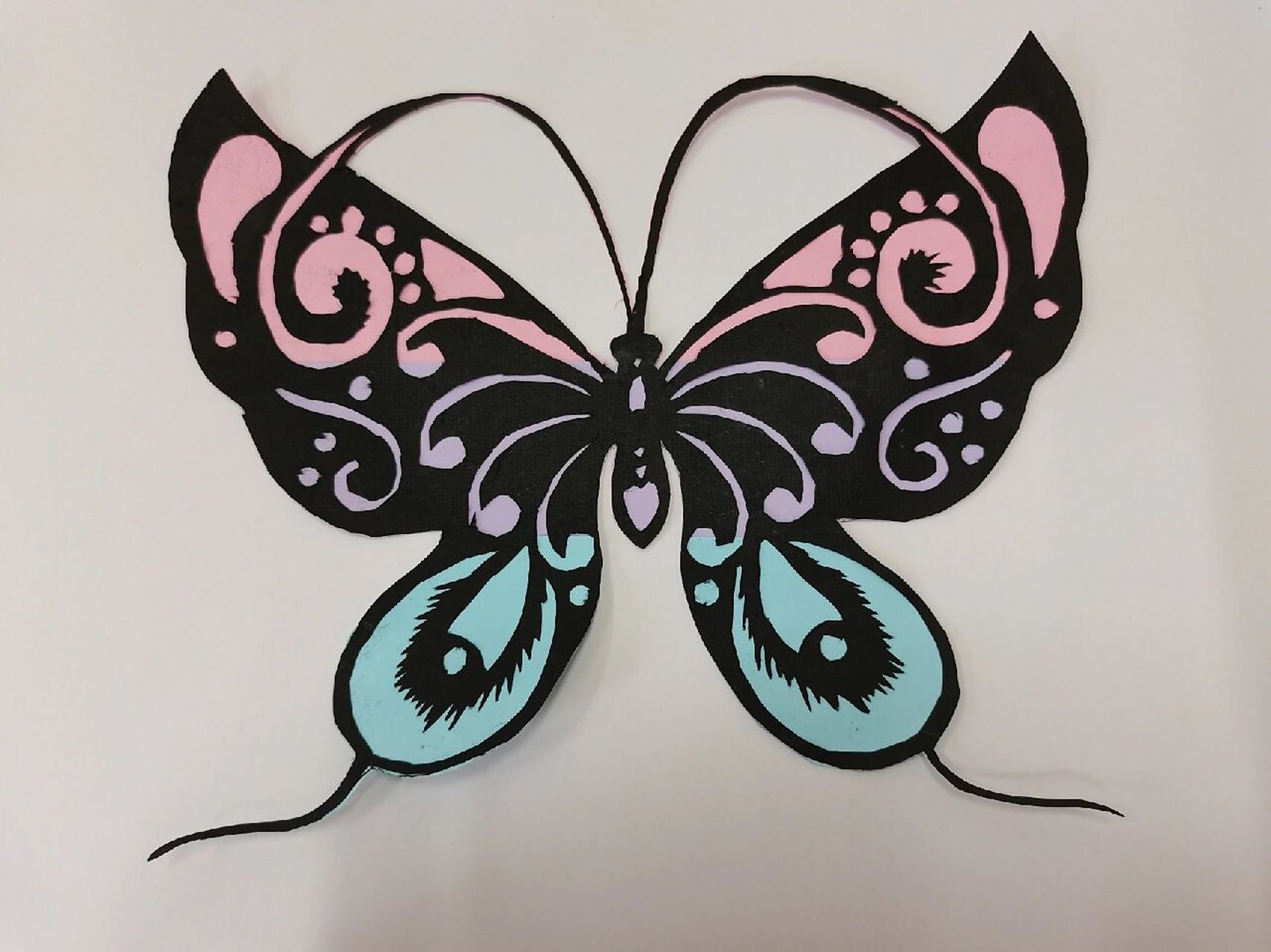 套色剪纸03 #套色剪纸# #蝴蝶##传统文化##非物质文化遗产剪纸