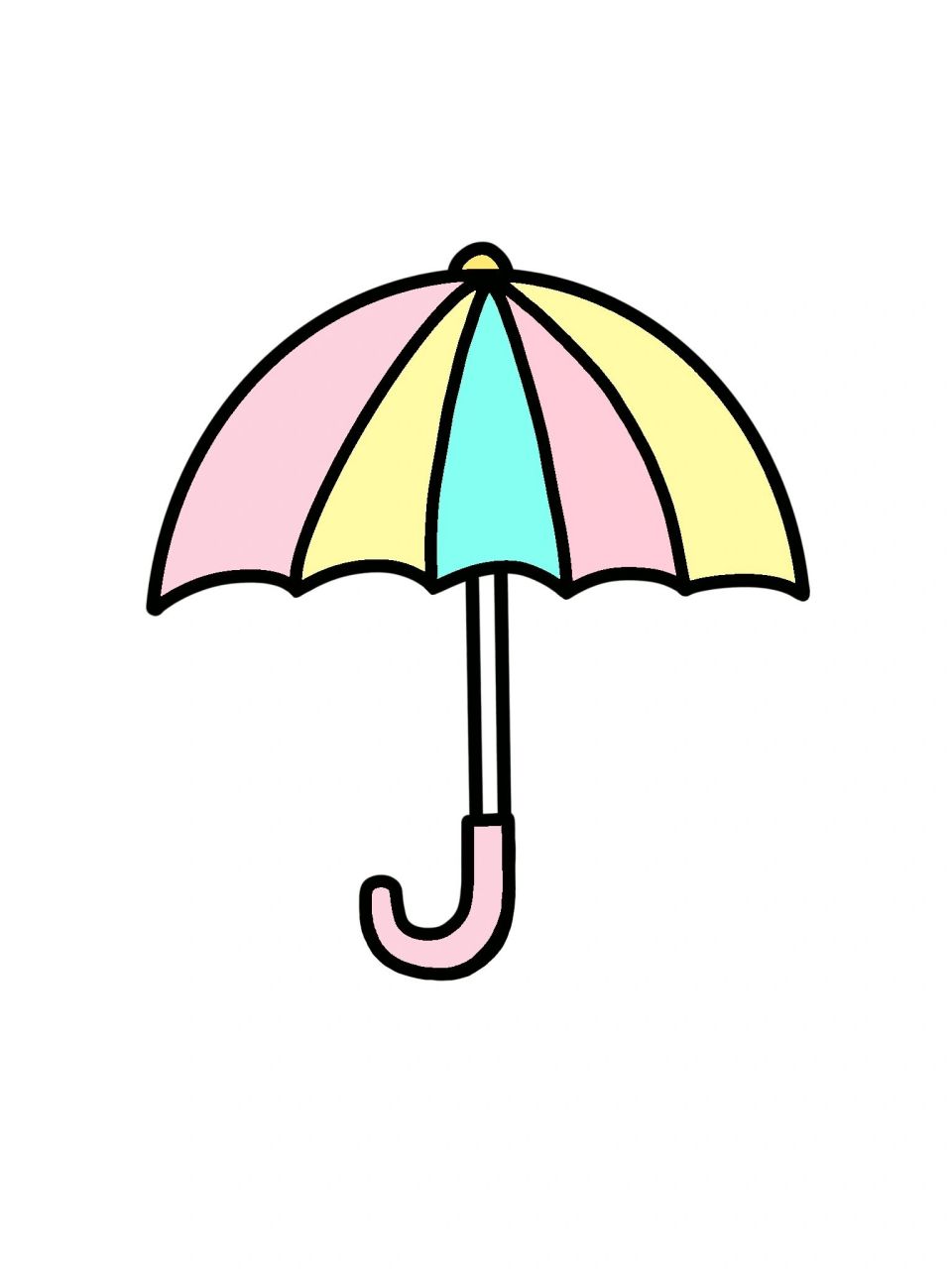 儿童简笔画|雨伞7915 小朋友们大家好,今天教大家画雨伞哦!