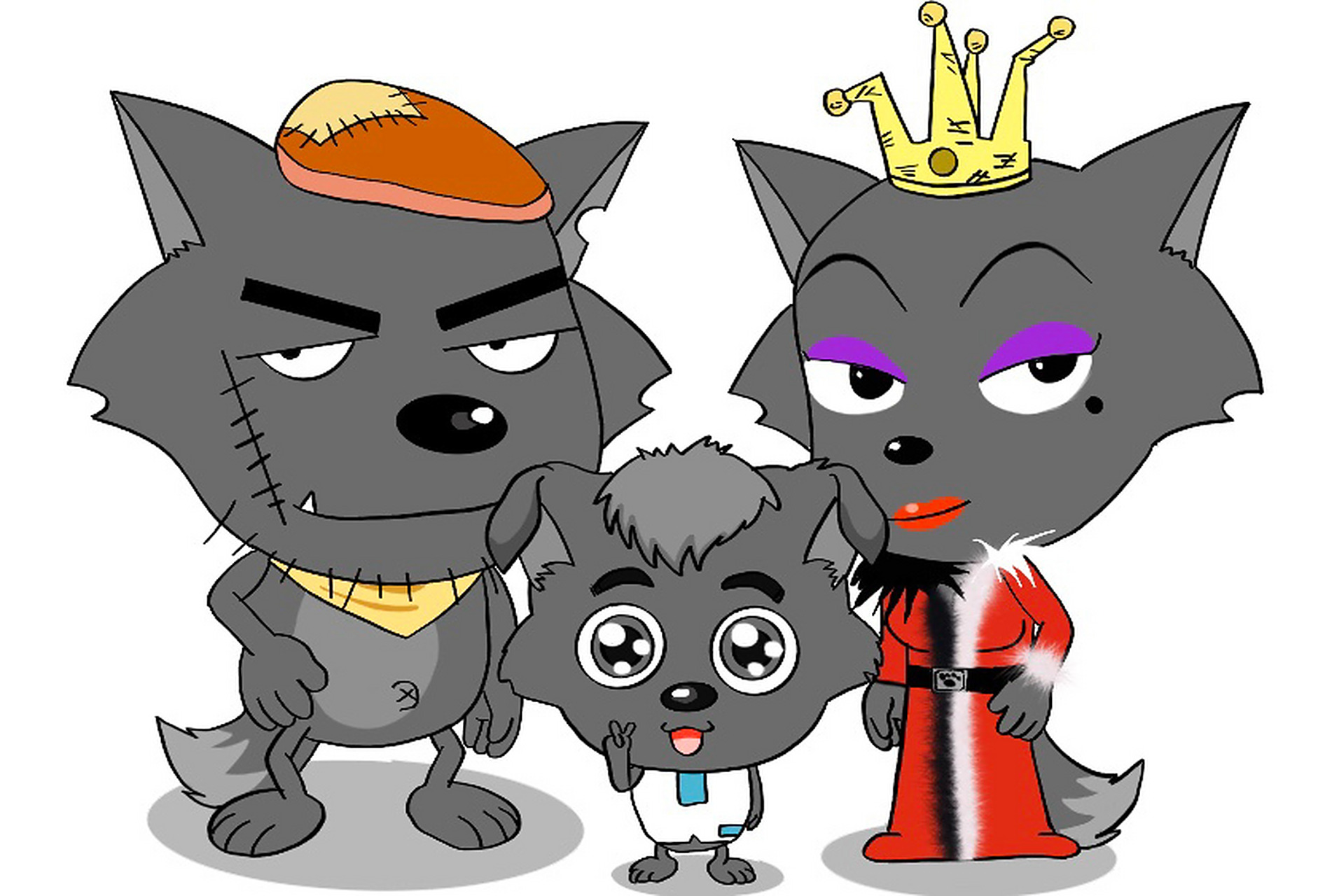 打卡100幅怀旧动画挑战 ②灰太狼一家子 动画片里面的反派你最喜欢谁