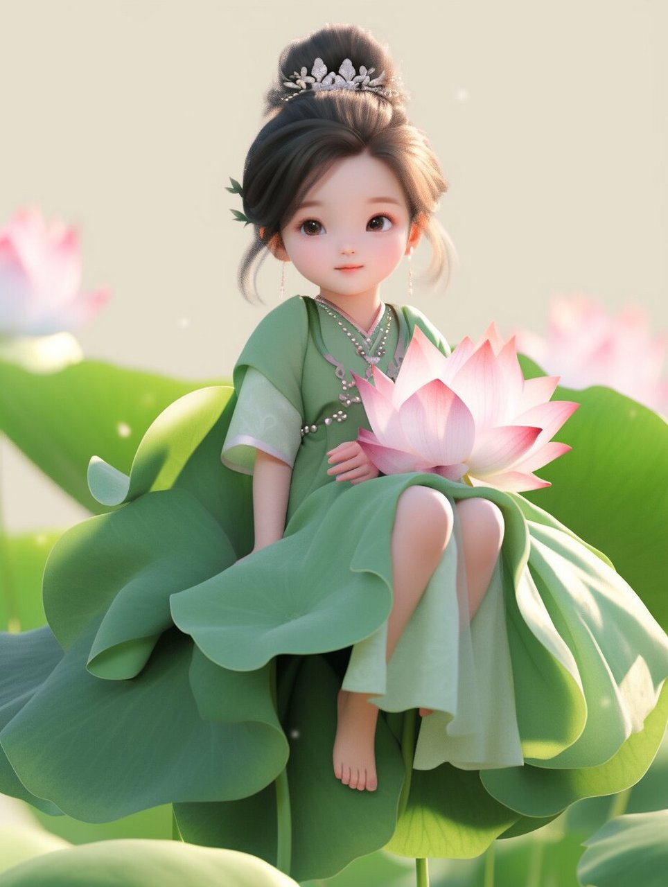 古风头像丨荷花仙子·第5幕 仙缘与佛缘 有佛缘的女人, 自有莲花作伴