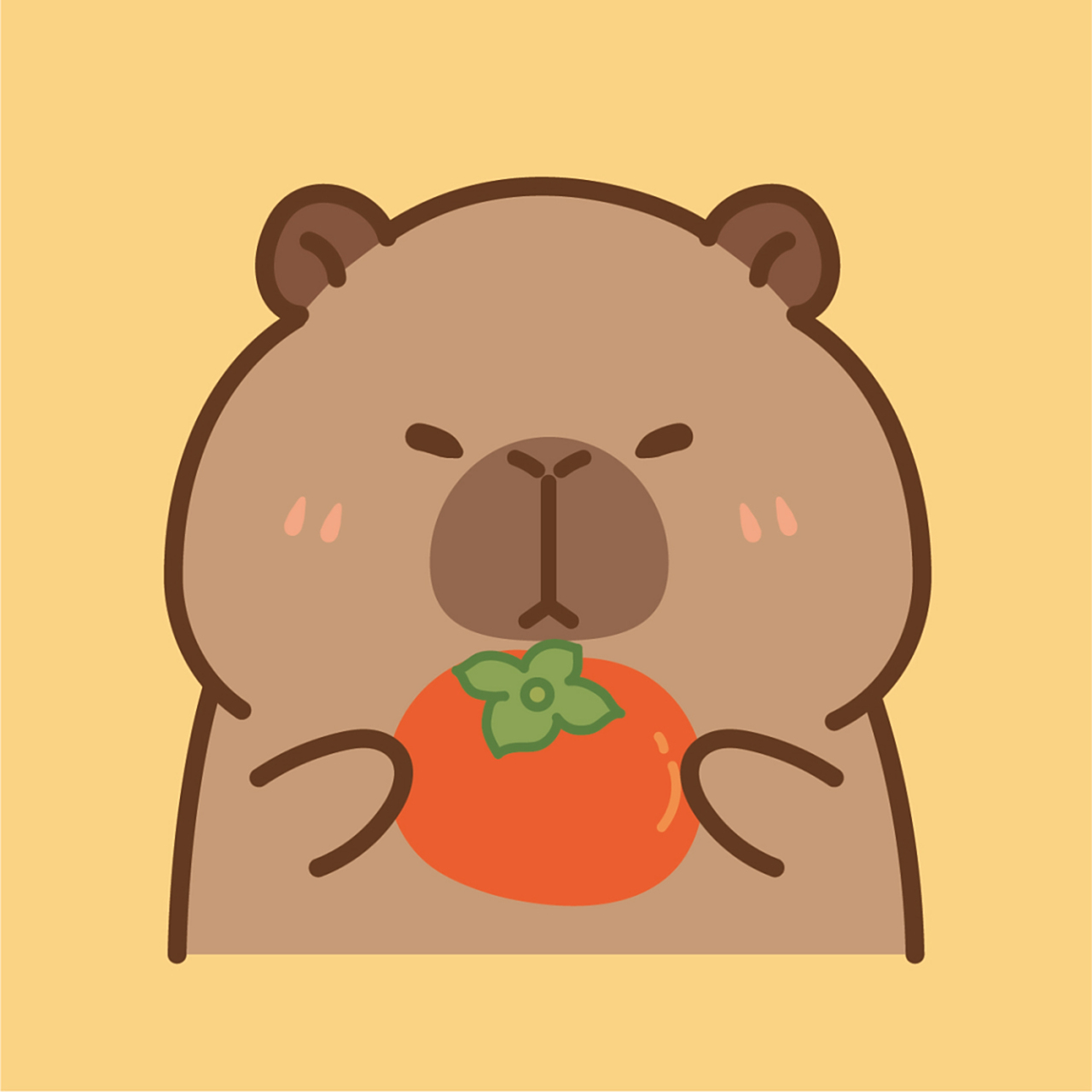 原创|卡皮巴拉水豚鼠ip,卡通形象插画表情包,治愈系ip,元气满满,活泼