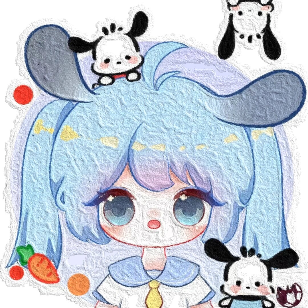 可爱三丽鸥卡通人物油画头像