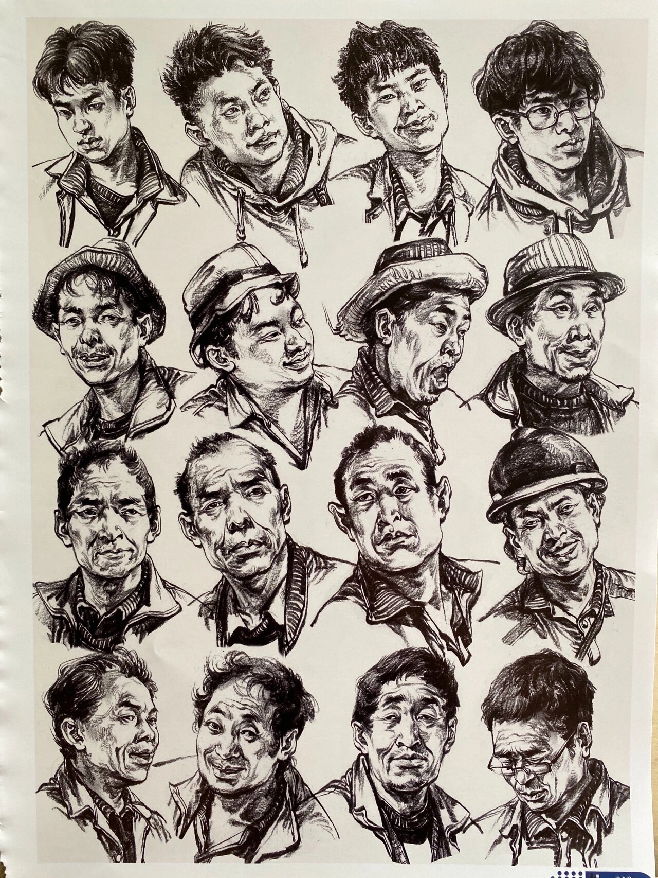 速写头部临摹来啦!09 99速写局部——头部分享 991.