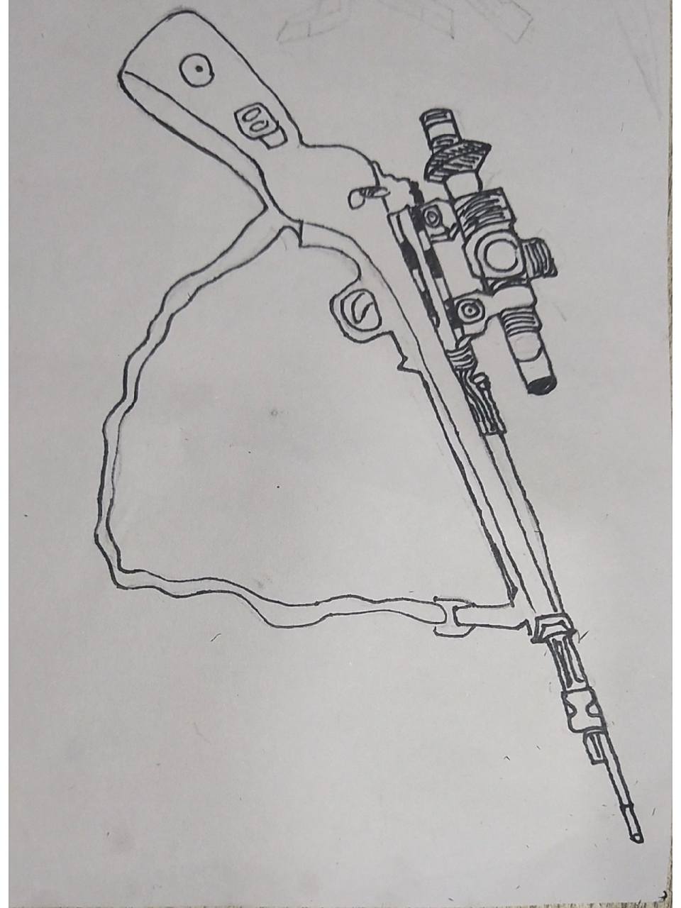 kar98k狙击步枪绘画(全程手绘)大脑求改 kar98k狙击步枪绘画(全程手绘