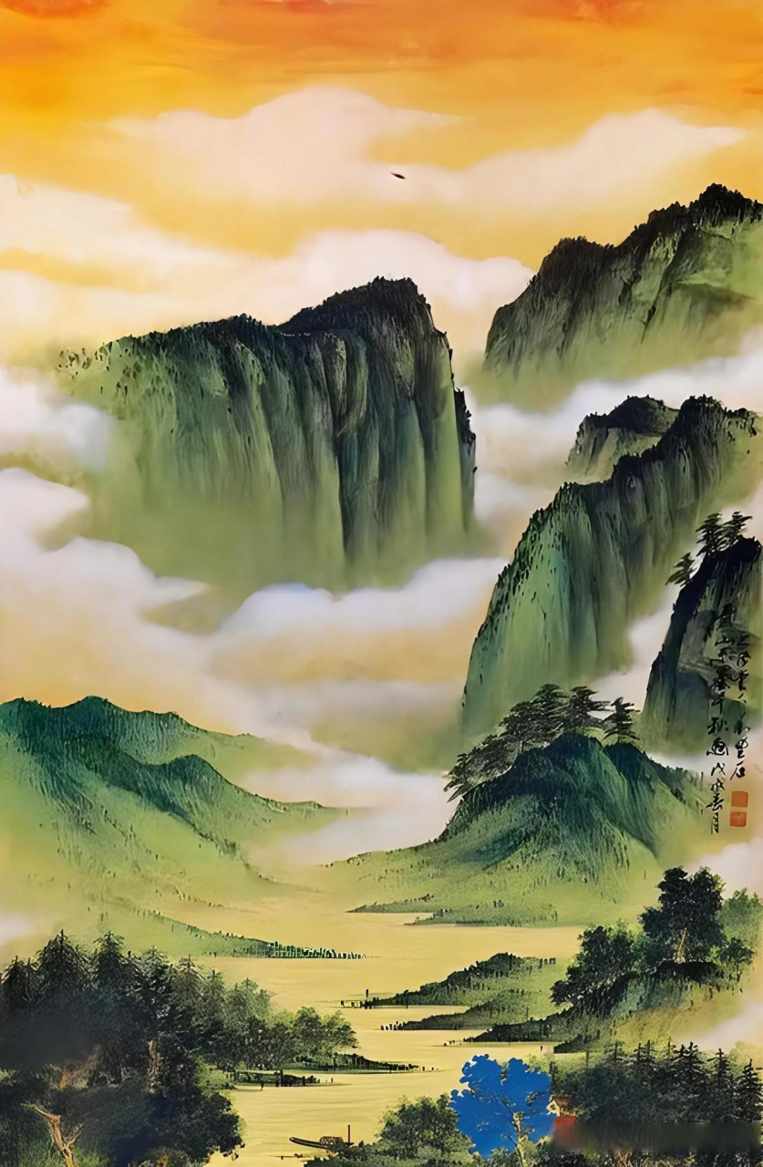 上联:青山无墨千秋画,求下联下联:绿水有弦万古琴