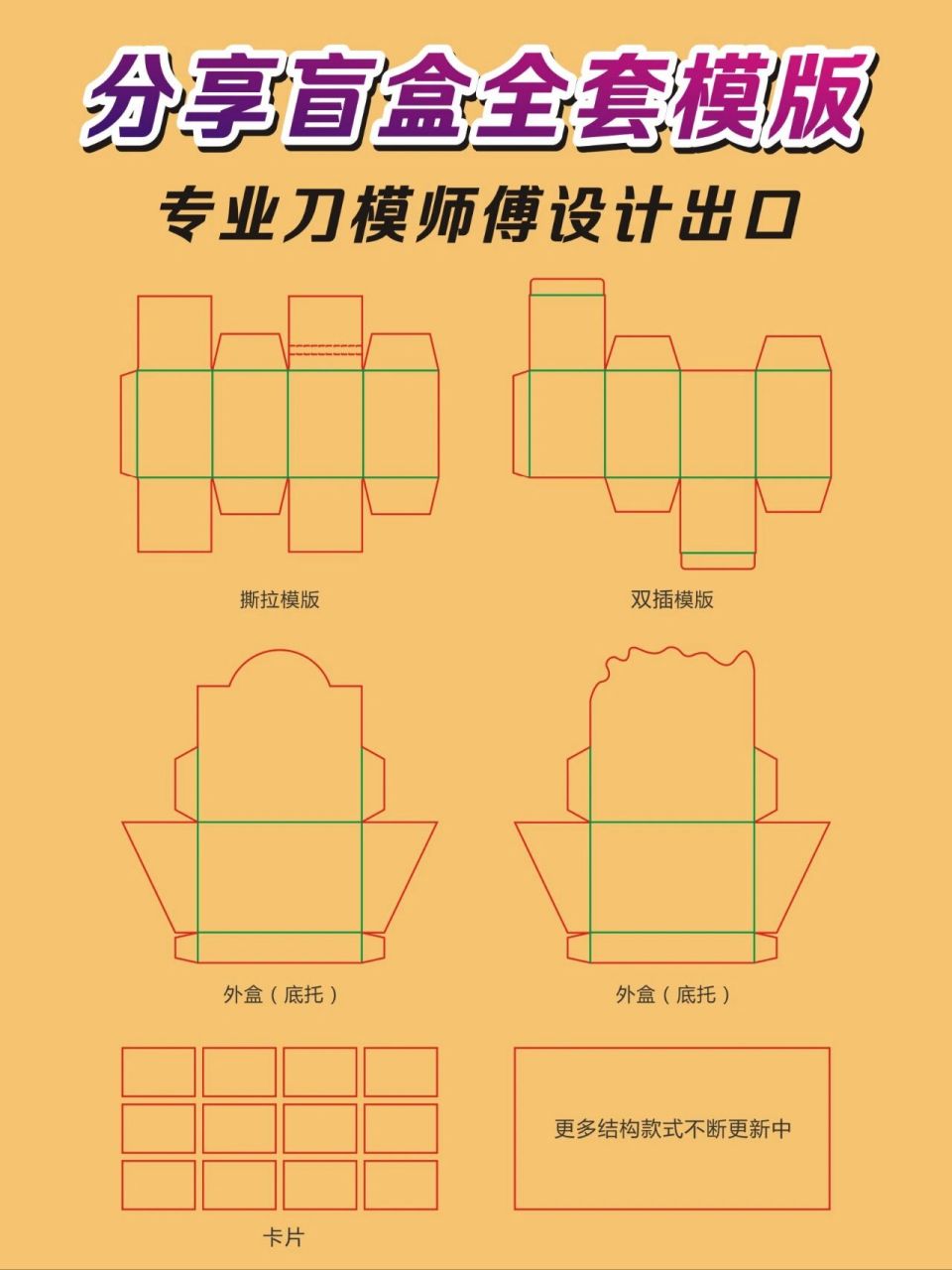 自制盲盒必备:全套模版直接画图打印.