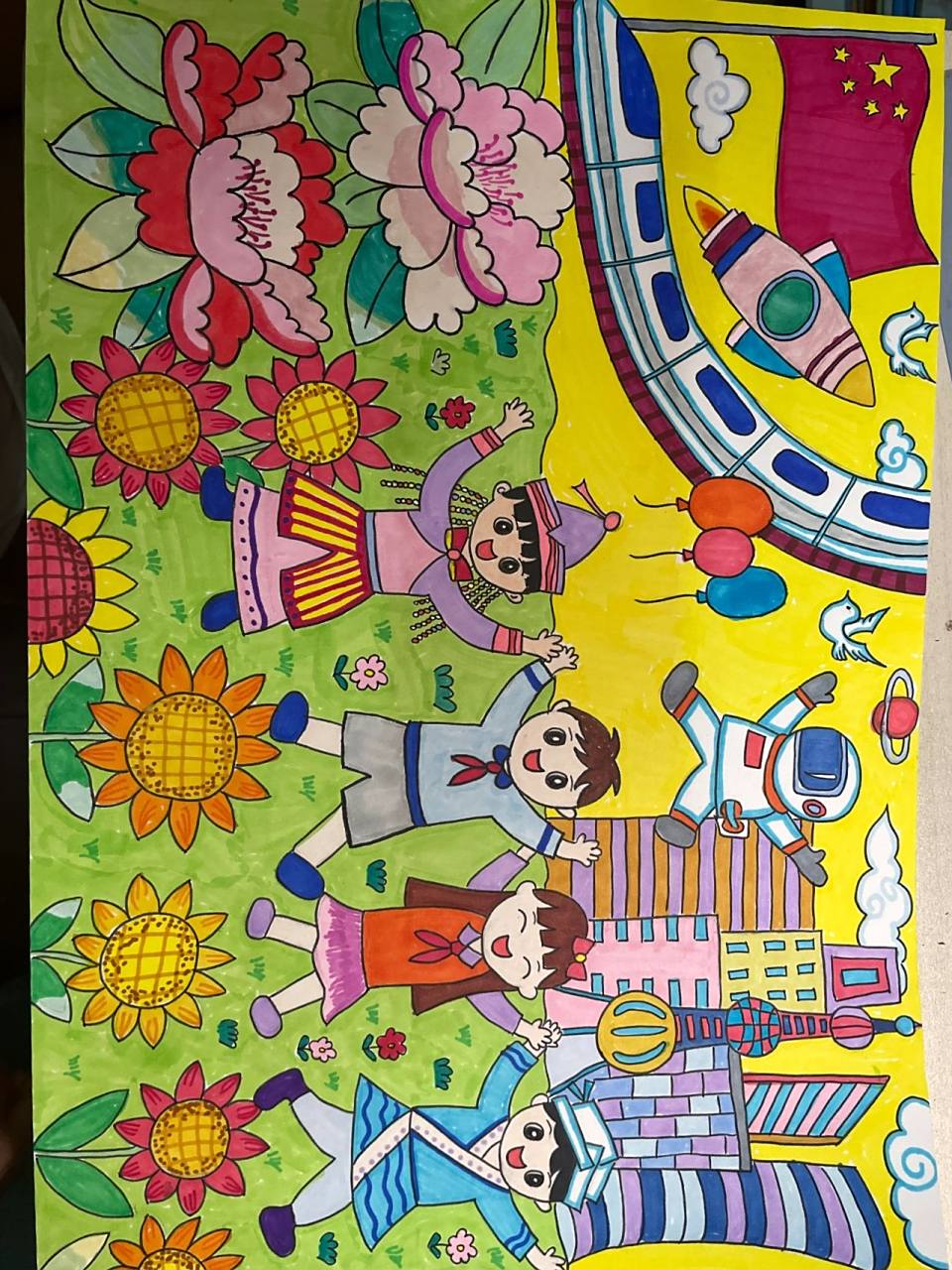 民族团结儿童画 民族团结儿童画