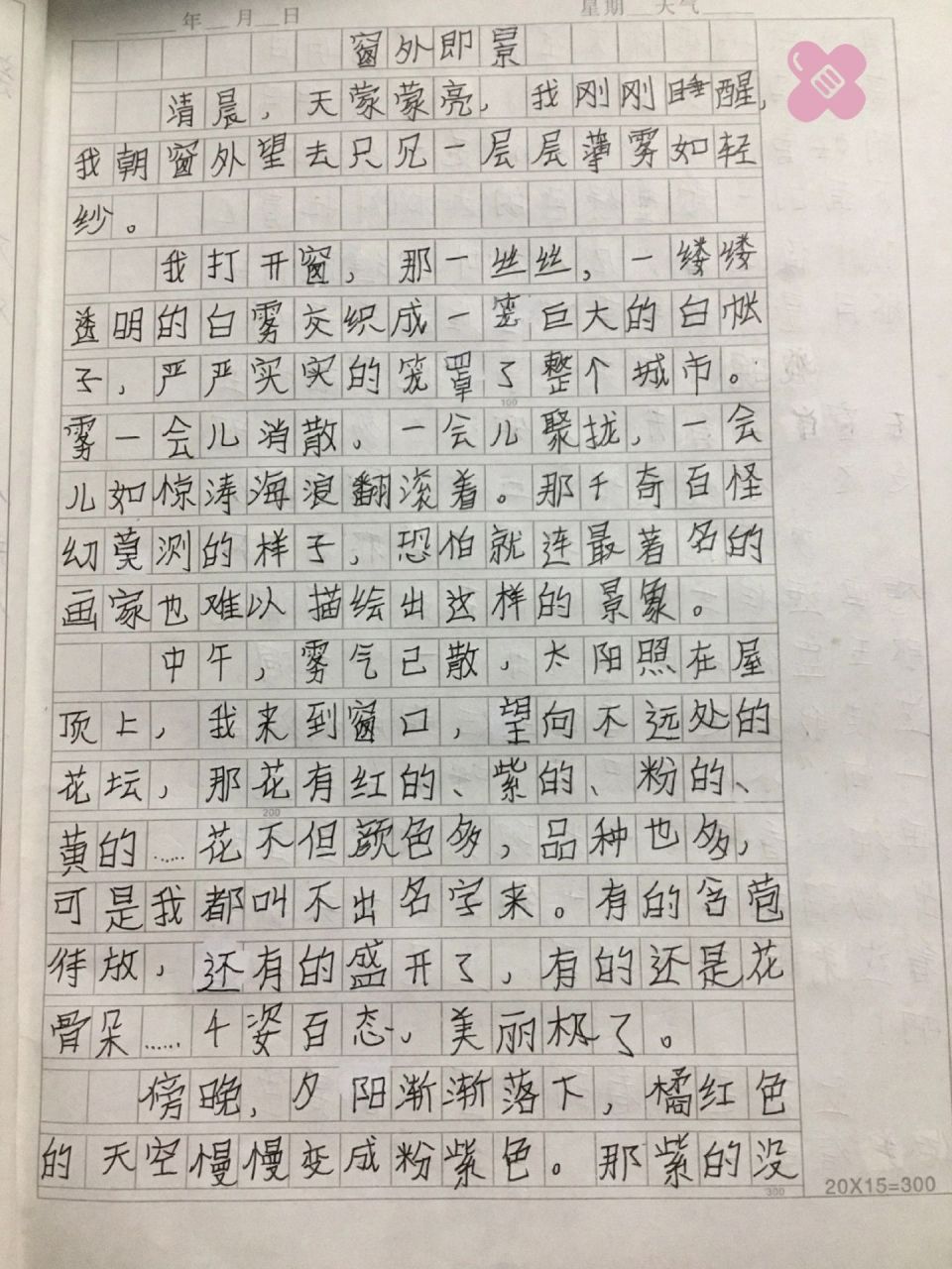 窗外即景作文91