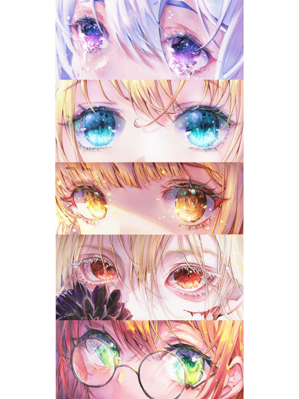 【马克笔】手绘各种闪闪发亮的眼睛 手绘也能画出板绘效果的眼睛