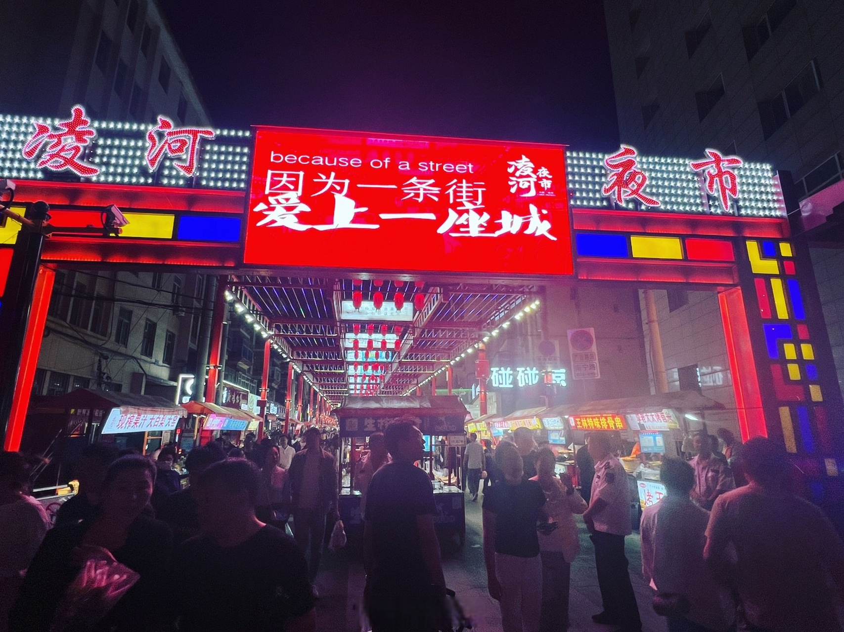 凌河夜市是锦州市最大,最有特色的夜市之一.