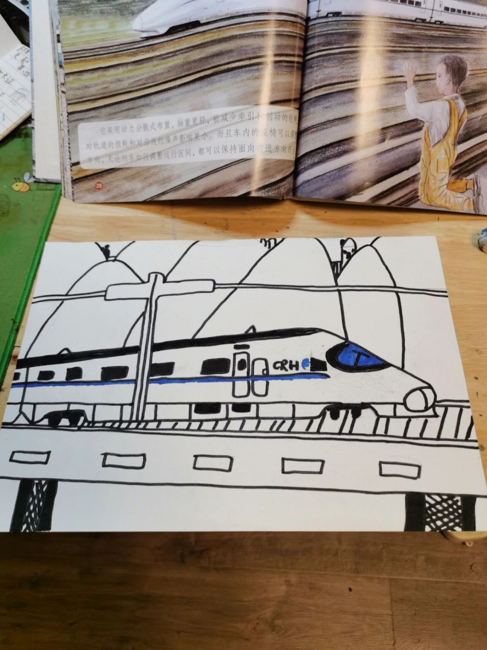和谐号00手绘来了 我们中国的高铁已经发展到这个地步了