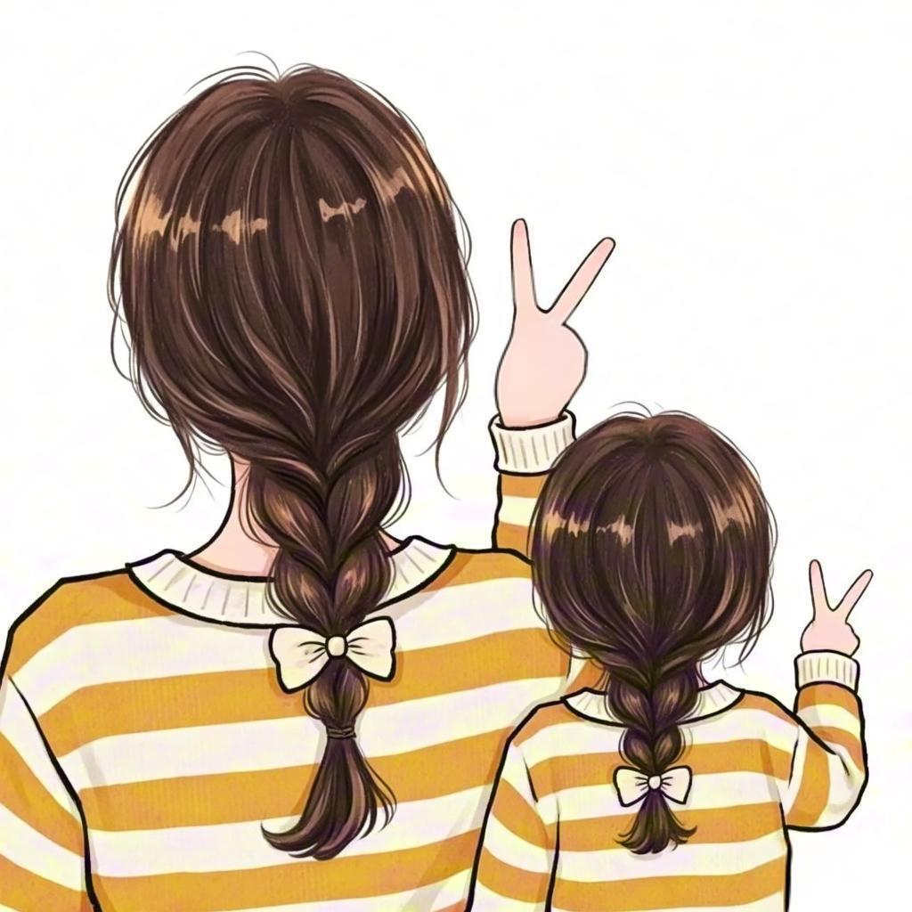 各种颜色形状的母女头像来啦