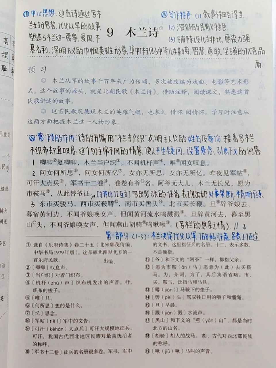 七年级下册|语文|第九课|《木兰诗》 书面语文笔记又火热出炉啦~ 咱就