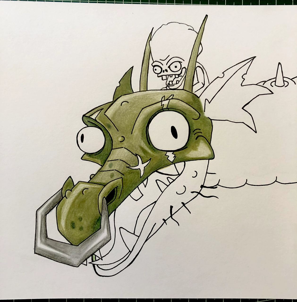 绘画日常# #手绘# #彩铅画# #画画# #植物大战僵尸# #僵尸博士# 乙 